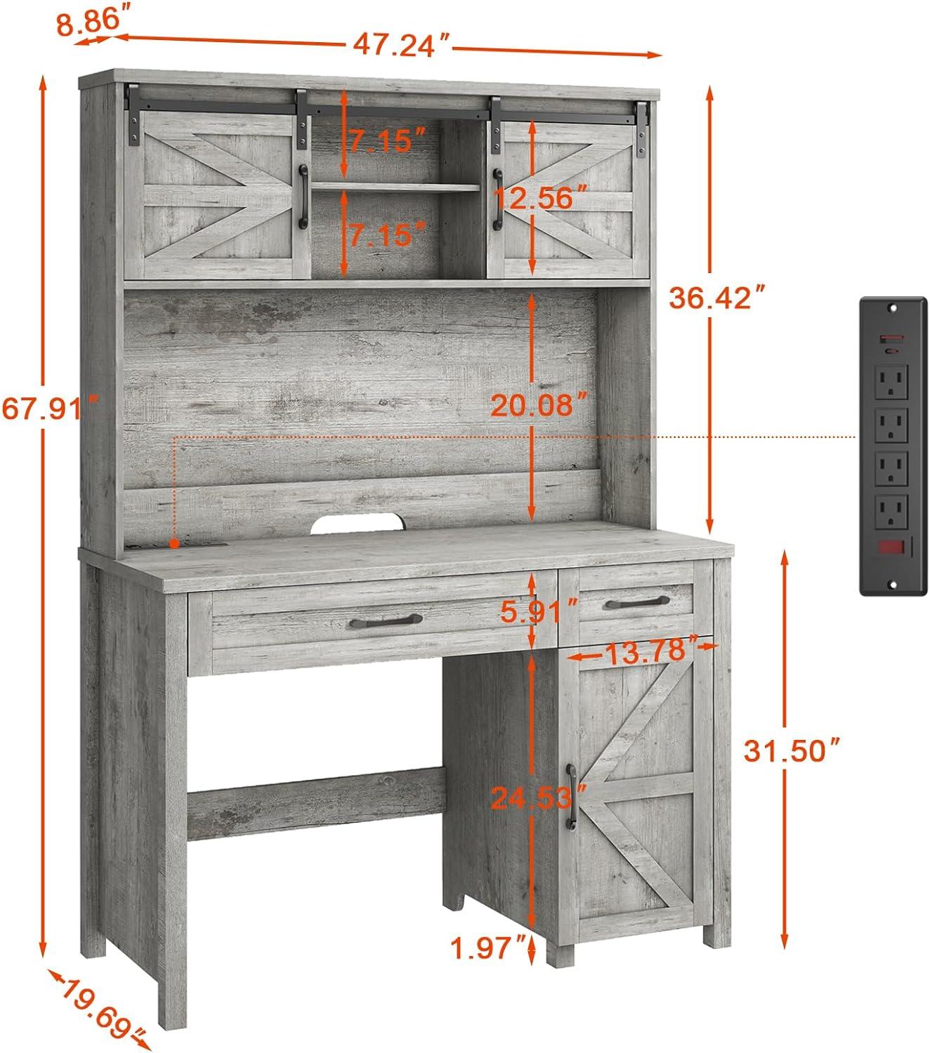 Farmhouse 47" Executive Desk, Computer Desk with Drawers and Storage Cabinet, is versatile and suitable for a variety of people