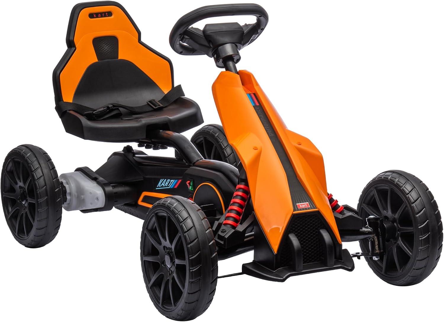 12V Orange Electric Go-Kart with EVA Wheels