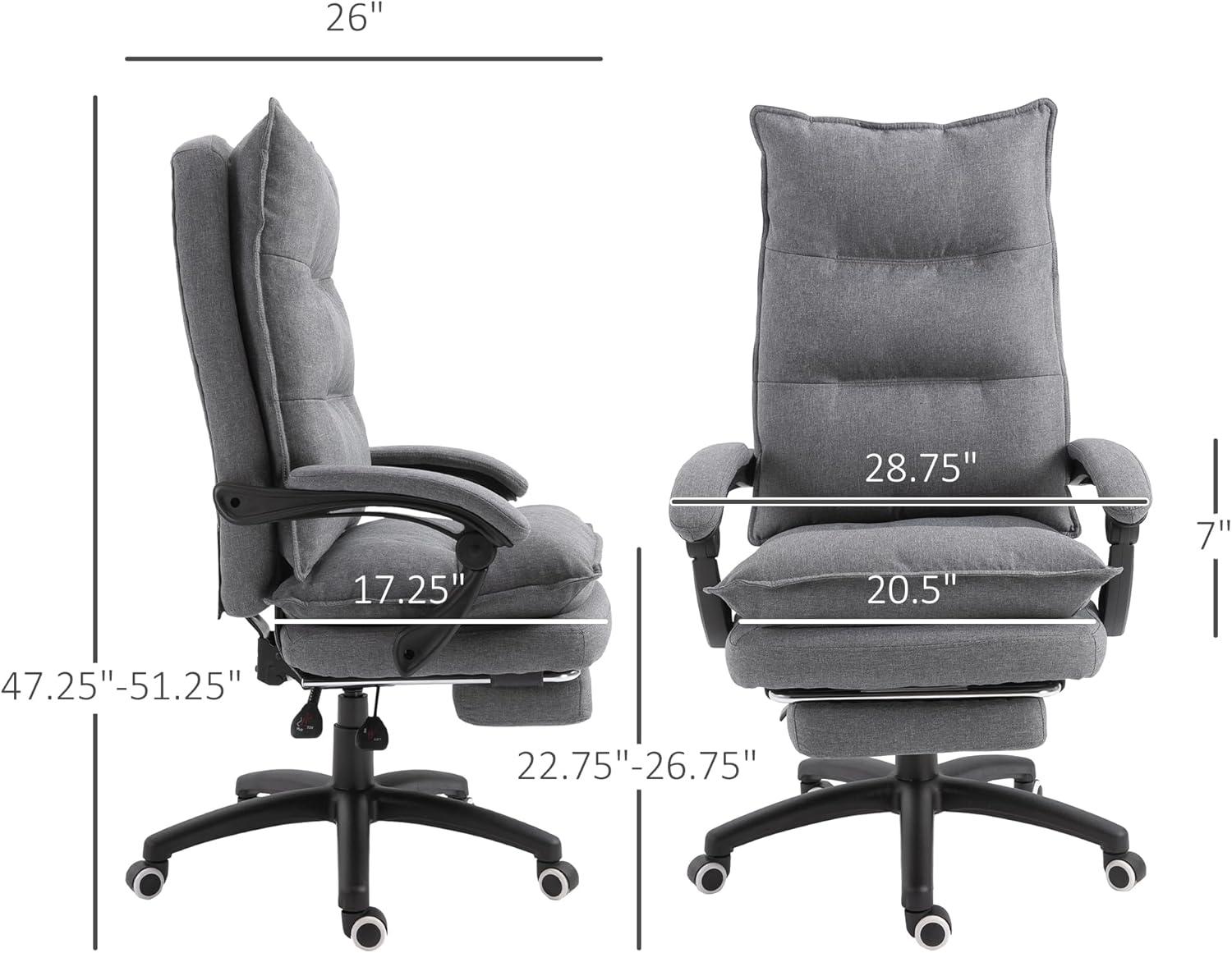 Gray High Back Swivel Executive Fabric Office Chair