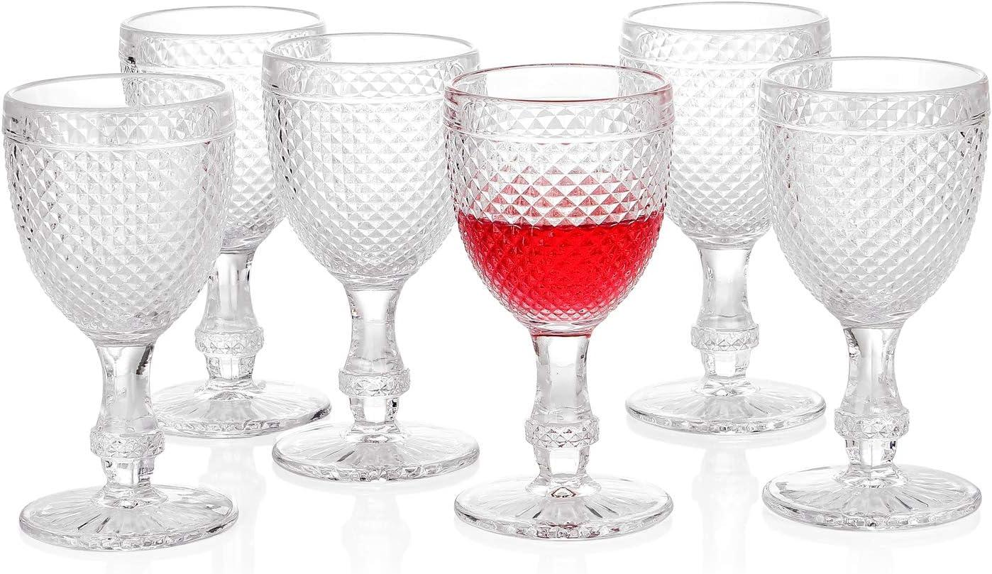 HOMEW Chroma Collection Wine Goblets Glasses set of 6, 10.6 oz
