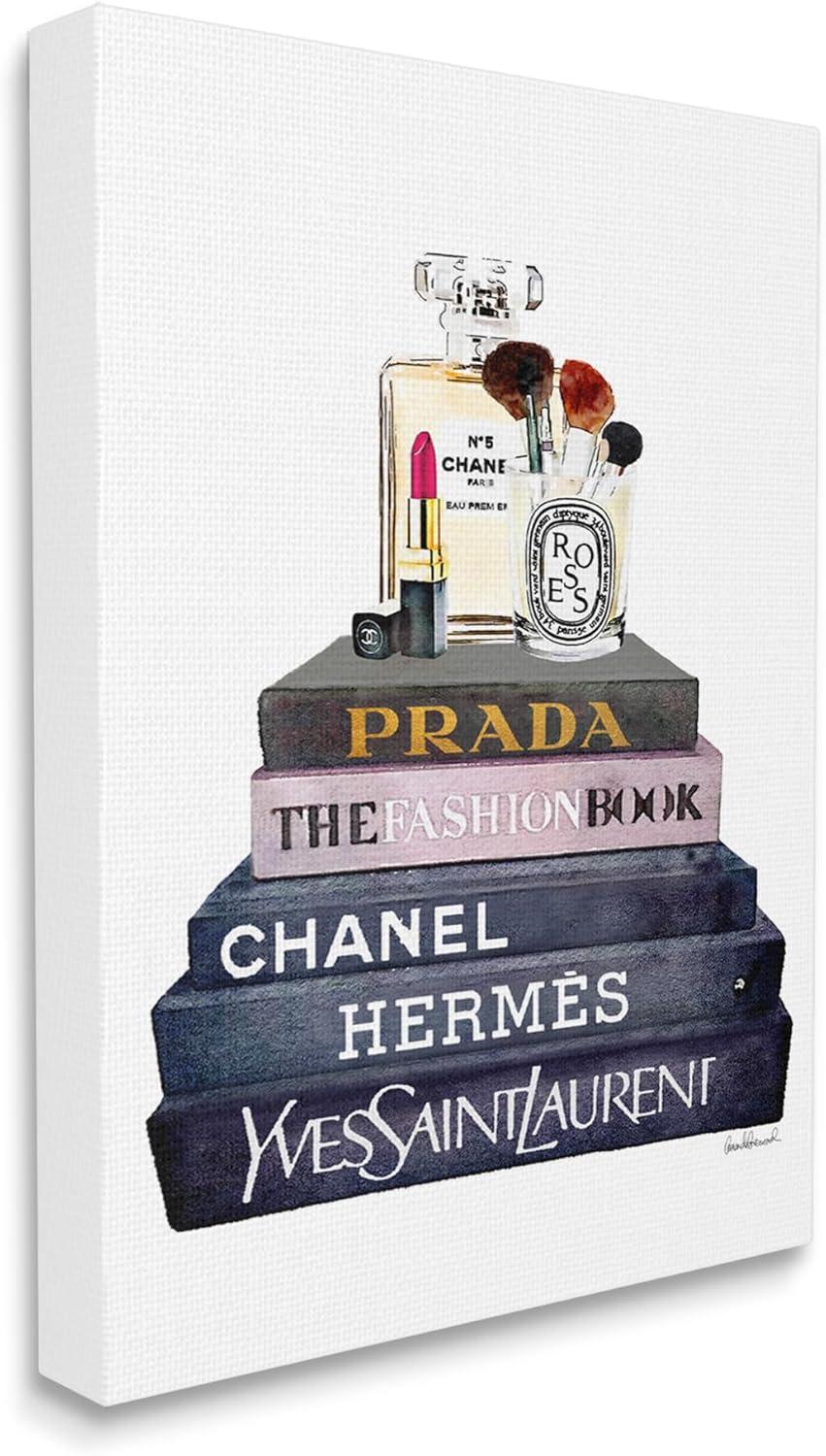 Stupell Industries Glam Fashion Book Set With Makeup Canvas Wall Art