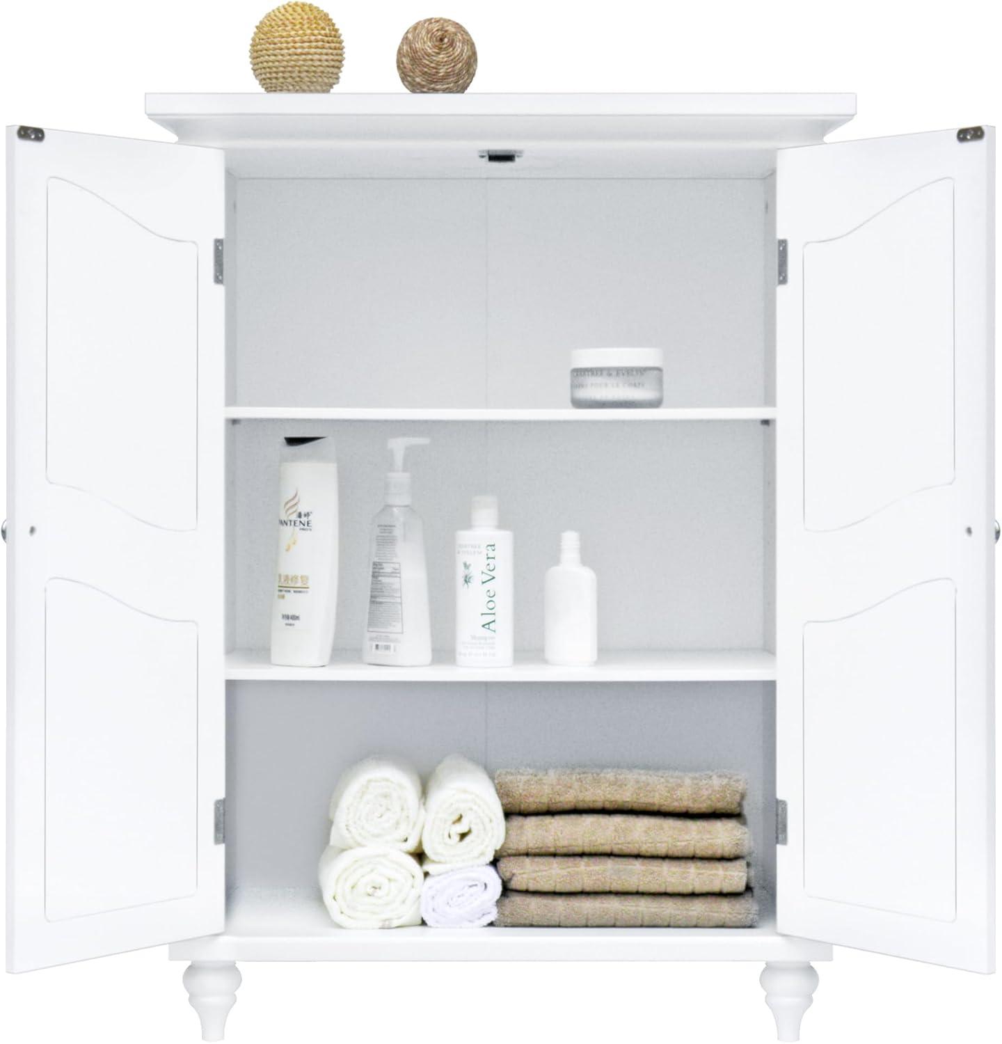 Teamson Home Versailles Freestanding Two-Door Floor Accent Cabinet, White