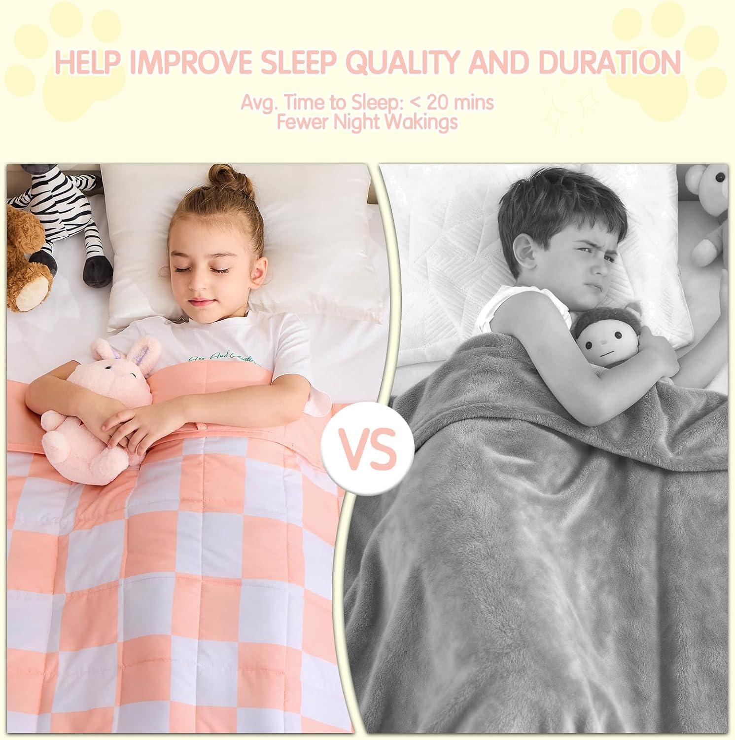 yescool Pink Checkered Weighted Blanket 3 Pounds Plaid Weighted Throw Blanket, Heavy Blanket for Sleeping, Tartan Bed Throw Blanket Gift for 20-40lbs, 36"x48"