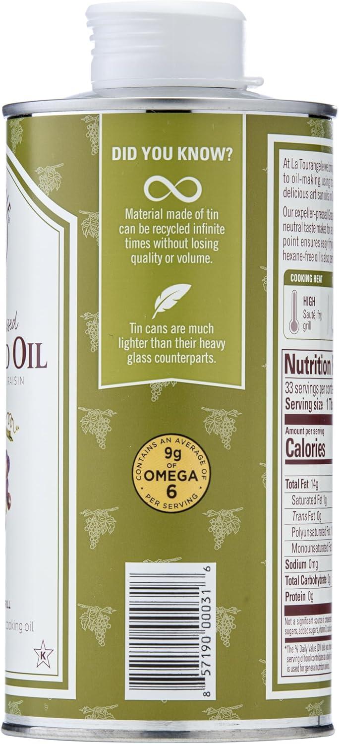 La Tourangelle Expeller-Pressed Grapeseed Oil, 16.9 Fl oz