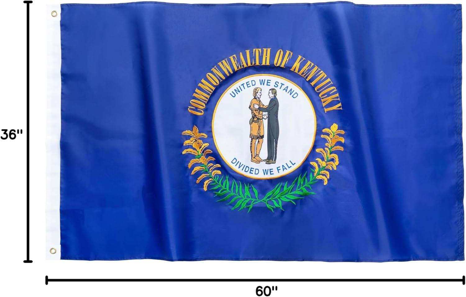 Kentucky State Flag 3x5 ft Polyester with Brass Grommets