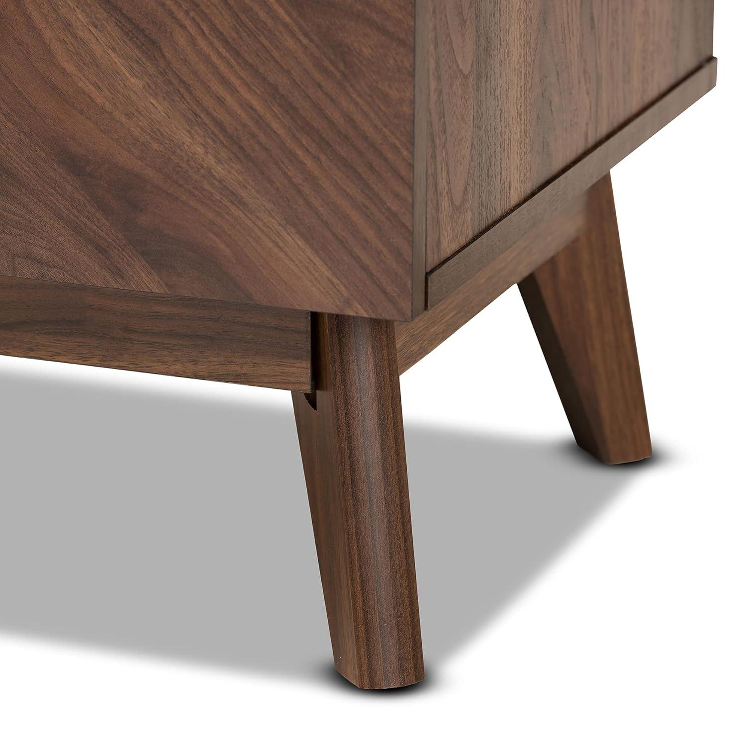 George Oliver Wisp Dark Brown Finish 2-Drawer Nightstand With Wooden Knob, 22.49" H X 18.78" W X 16.03" D