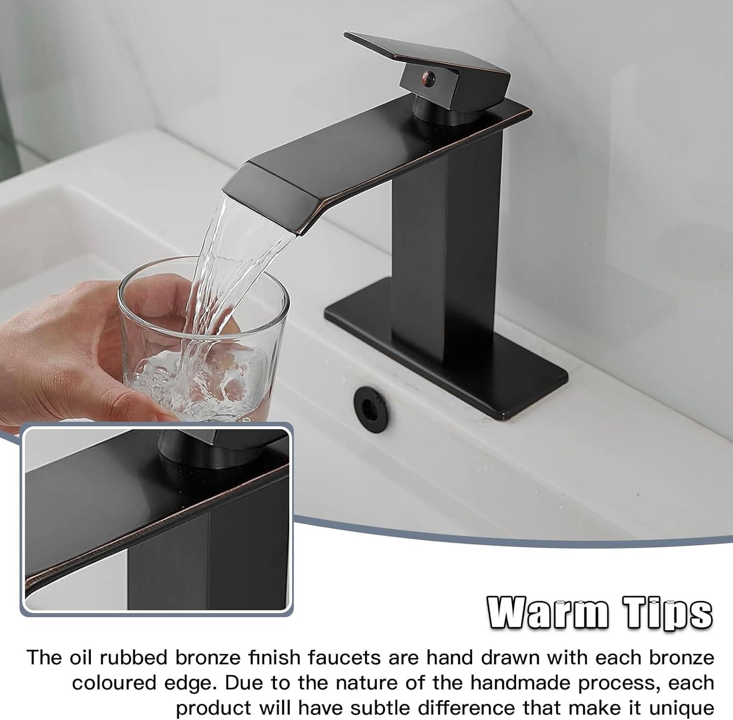 Single-Hole Single-handle Bathroom Faucet with Drain Assembly