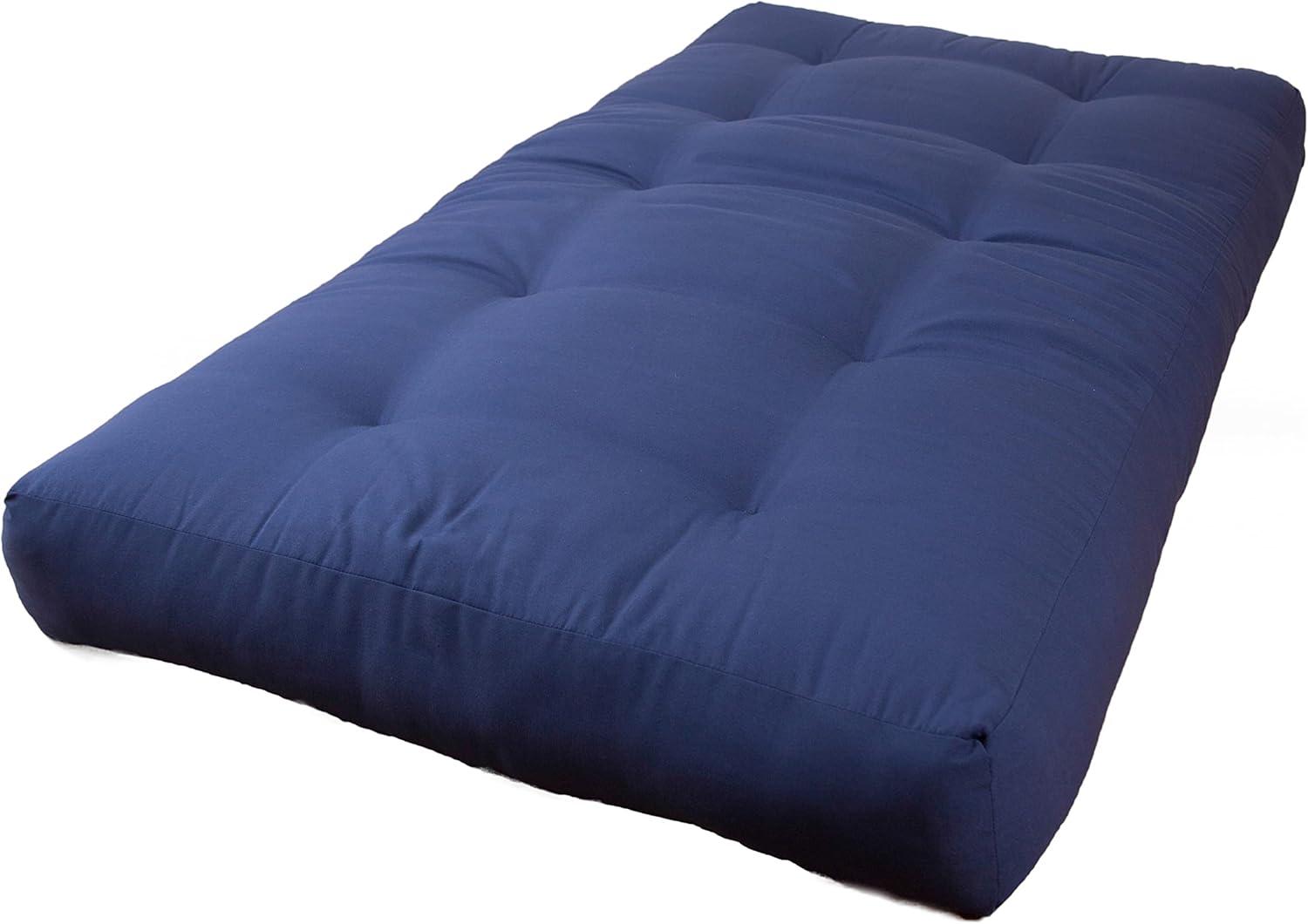 Navy Twill 8-Inch Twin Futon Mattress