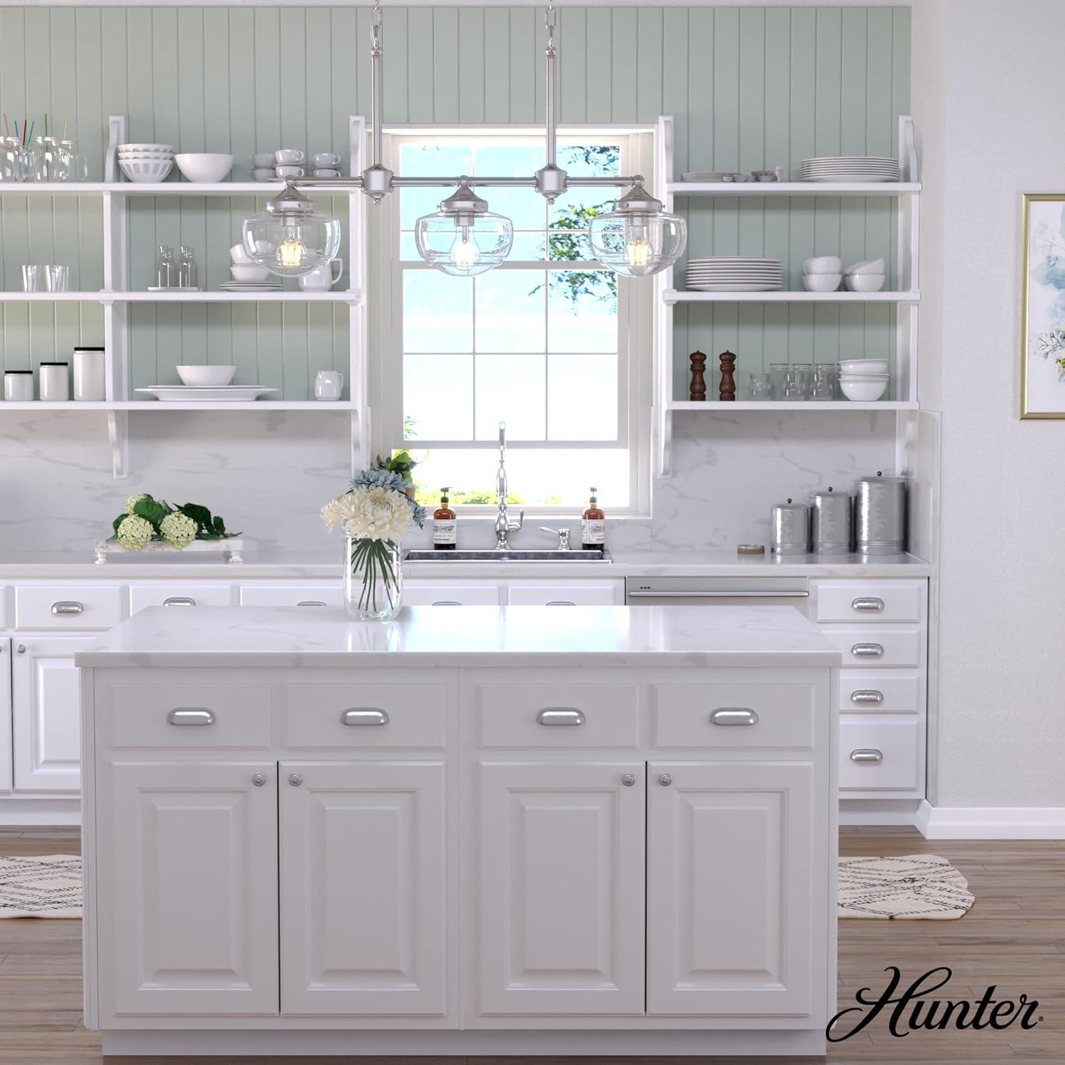 Saddle Creek 3 - Light Kitchen Island Linear Schoolhouse Chandelier