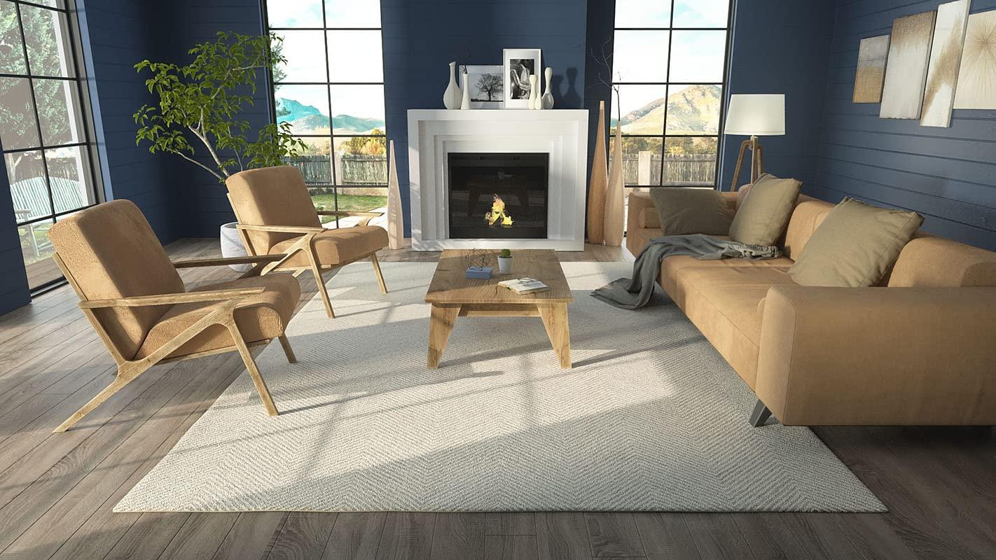 Wheaton Chevron Handmade Tufted Wool Taupe Area Rug