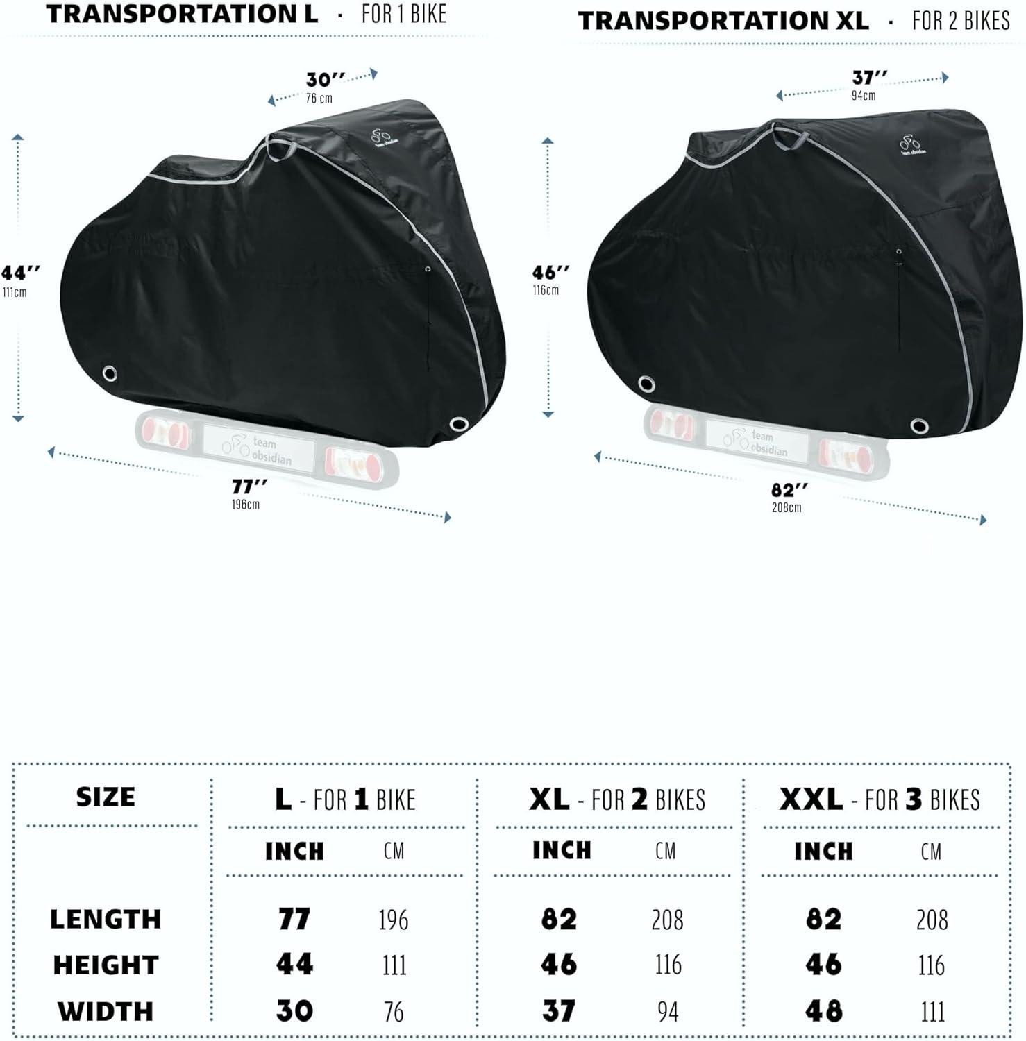 TeamObsidian Bike Cover for Waterproof Outdoor Storage 600D Ripstop Bicycle Covers for Transport XL