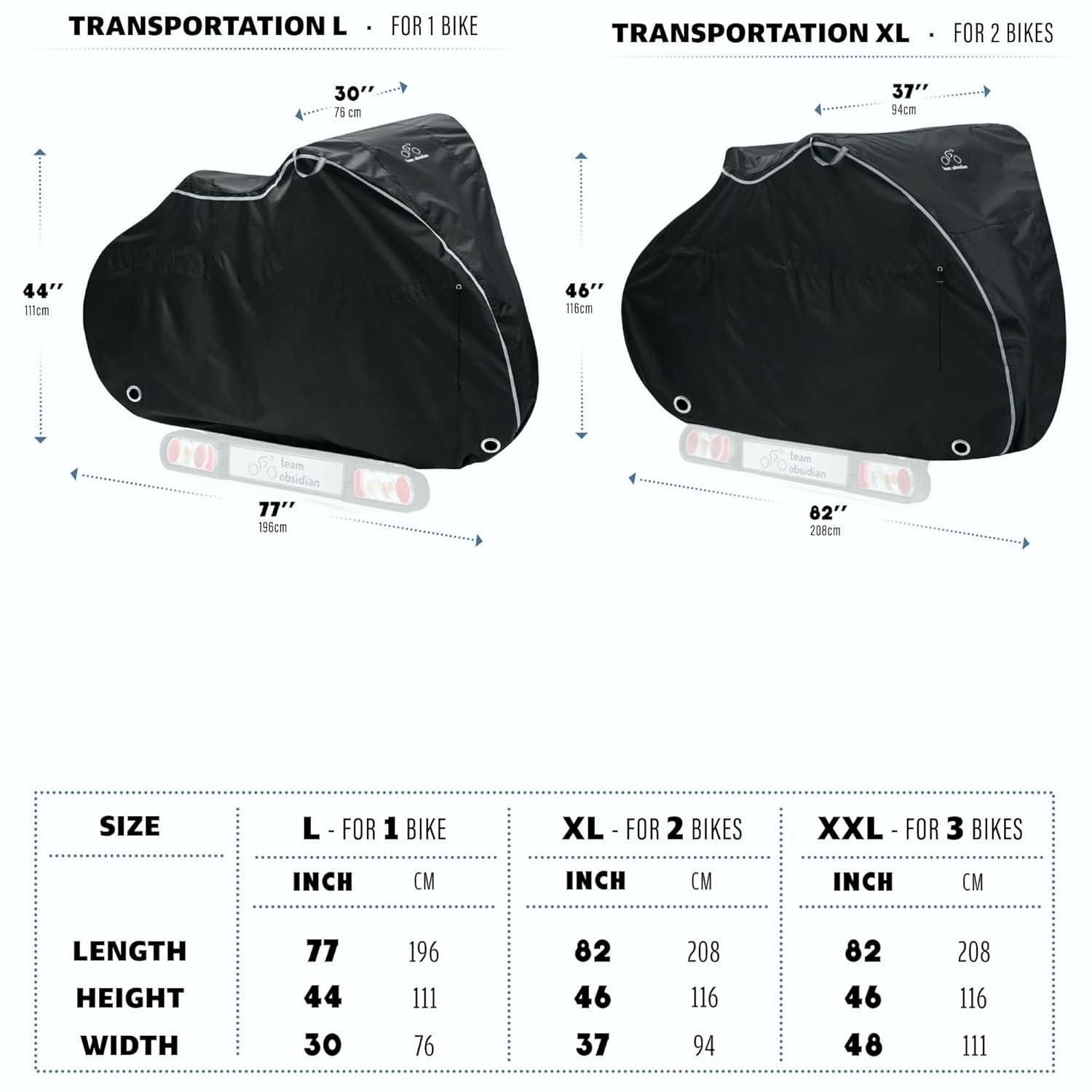 TeamObsidian Bike Cover for Waterproof Outdoor Storage 600D Ripstop Bicycle Covers for Transport XL