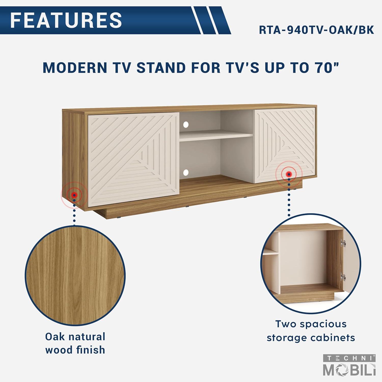 Hokku Designs Techni Mobili Modern TV Stand For Tvs Up To 70"