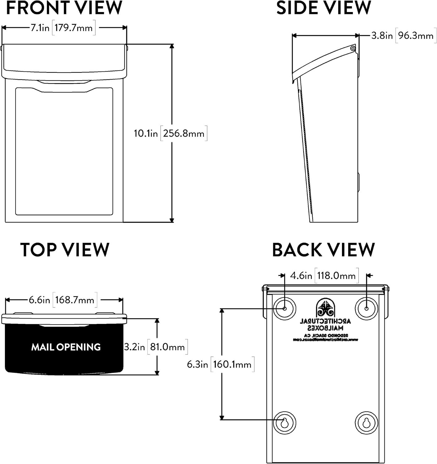 Marina Wall Mounted Mailbox