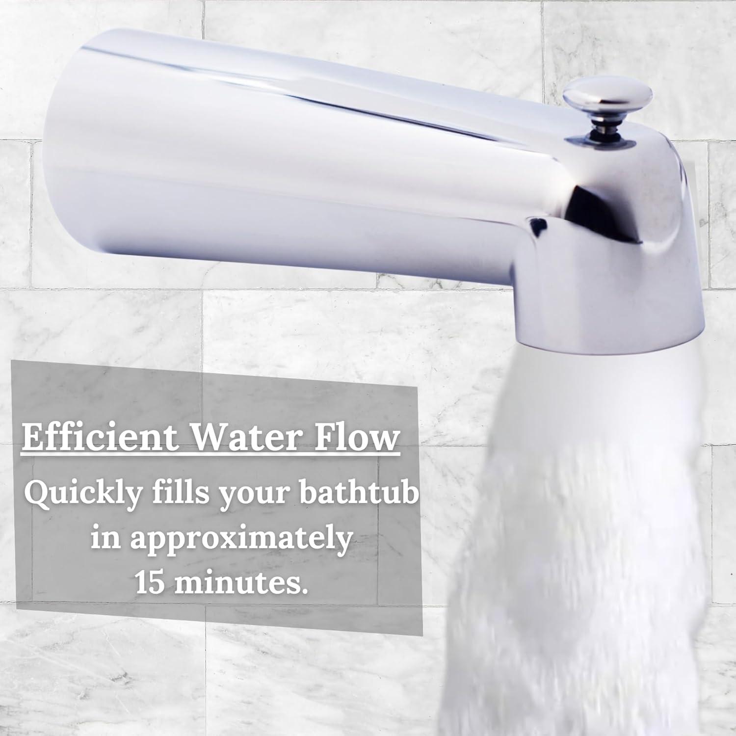 7" Reach Wall Mount Tub Spout with Diverter