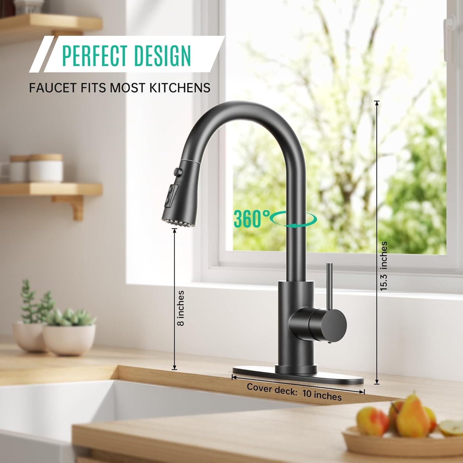 Babevy Pull Down Kitchen Faucet