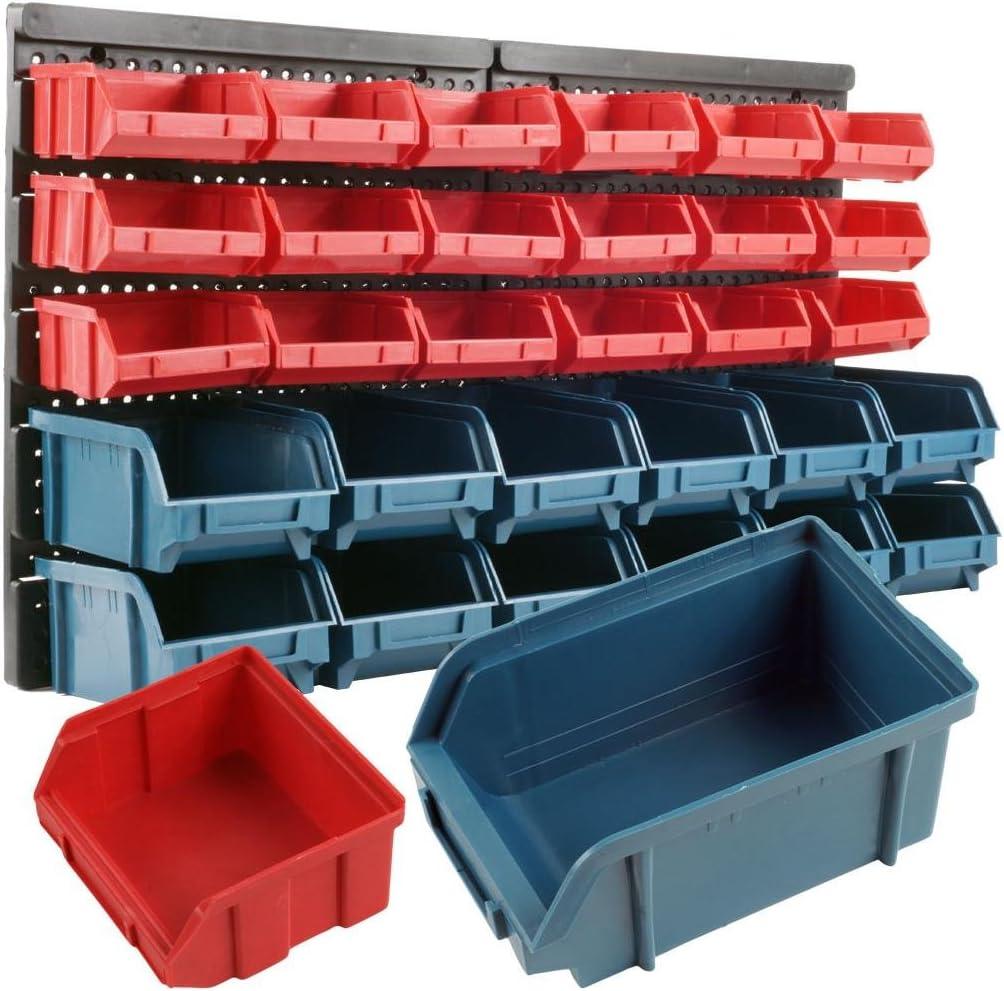 Stalwart Wall-Mounted Garage Storage Bins for Garage Organization, Craft Supply Storage, Tool Box Organizer
