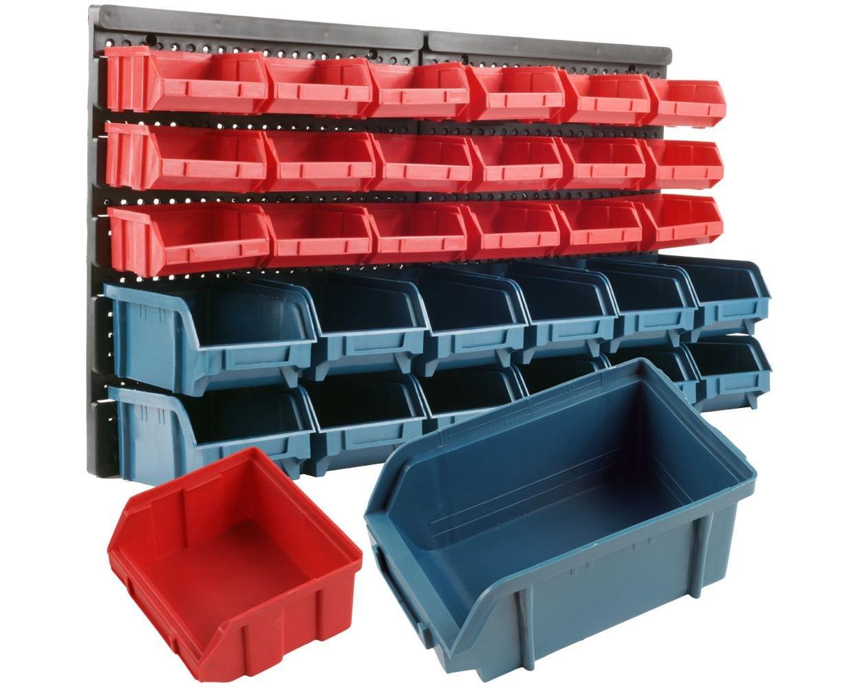 Stalwart Wall-Mounted Garage Storage Bins for Garage Organization, Craft Supply Storage, Tool Box Organizer