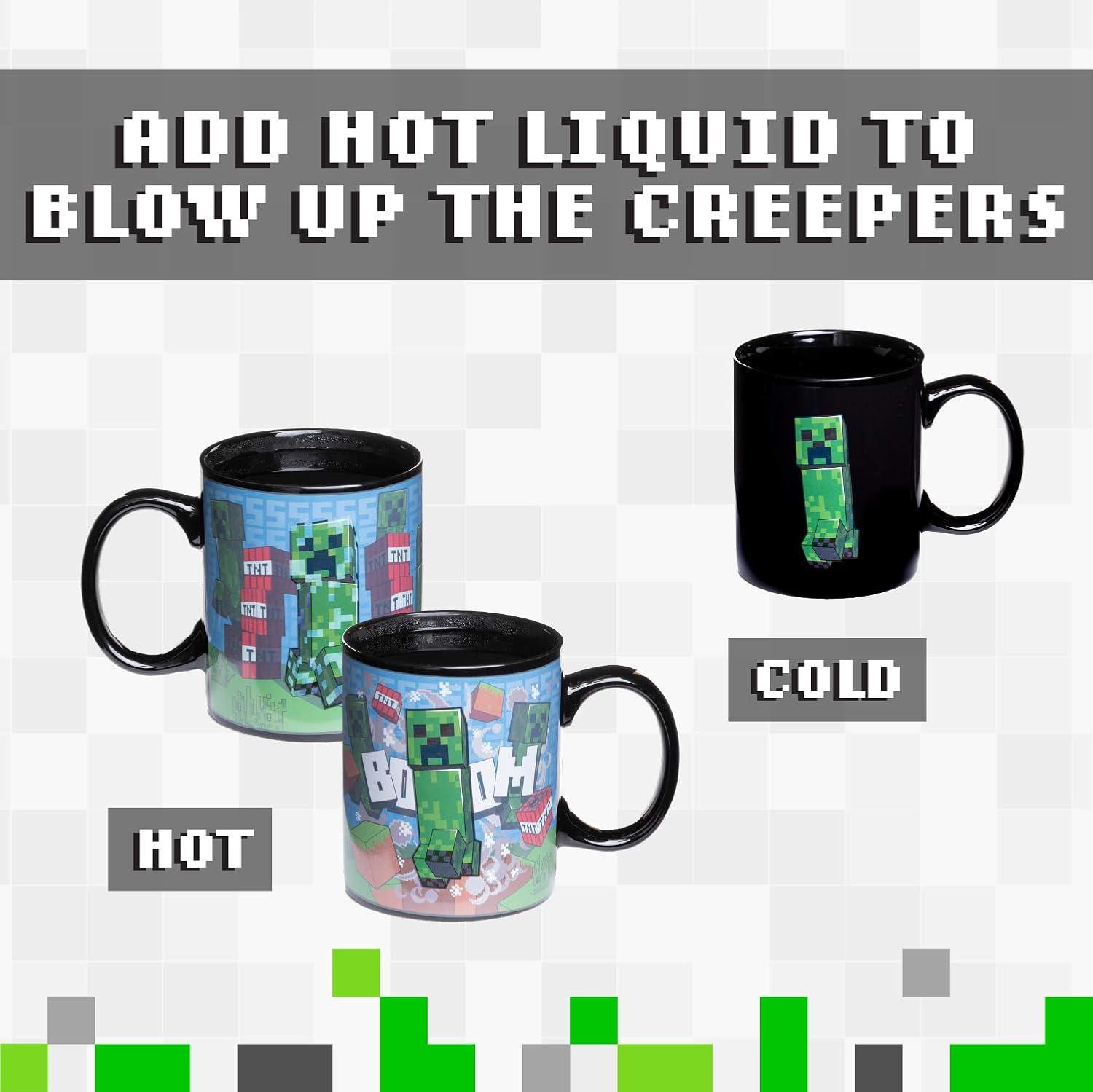 Minecraft Black Ceramic Heat Change Creeper Mug