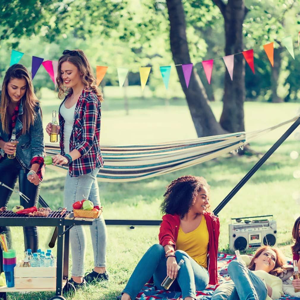 SUNDAN Two Person Hammock Adjustable Hammock Bed with Space Saving Steel Stand Portable Carrying Case Easy Set Up Indoor Hammock Standing Hammock for Outside Hammock Stand Portable