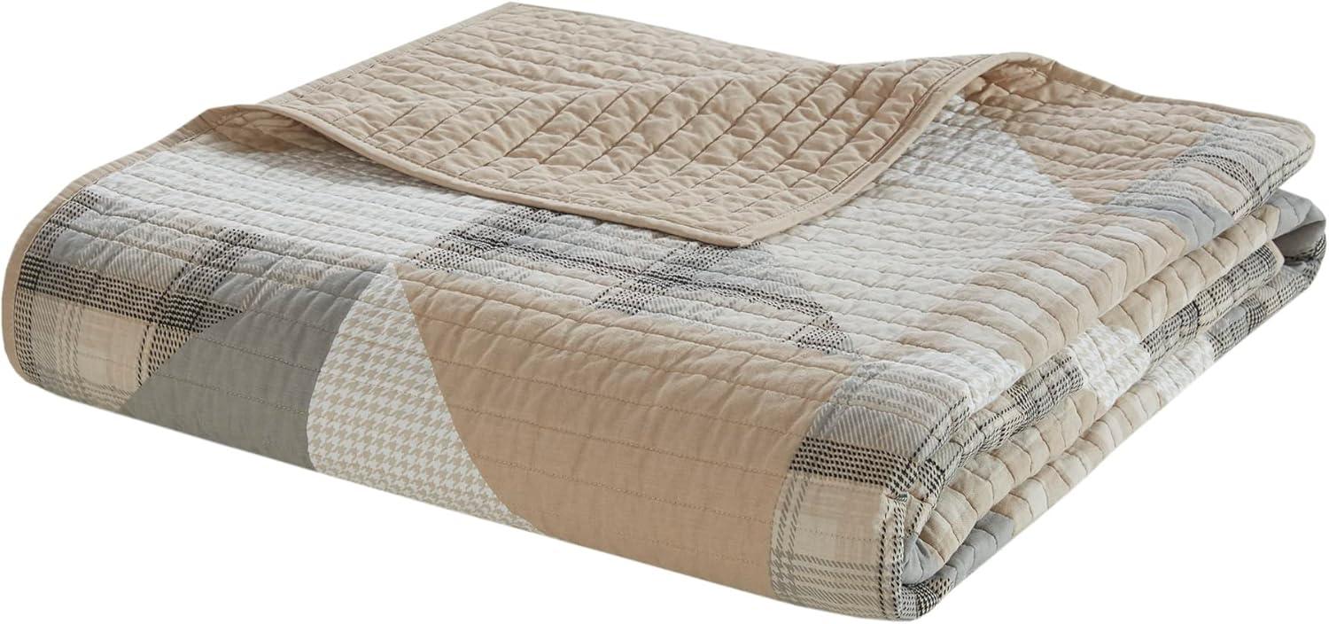 Olsen Blue Standard 100% Cotton Lodge Style 3 Piece Quilt Set