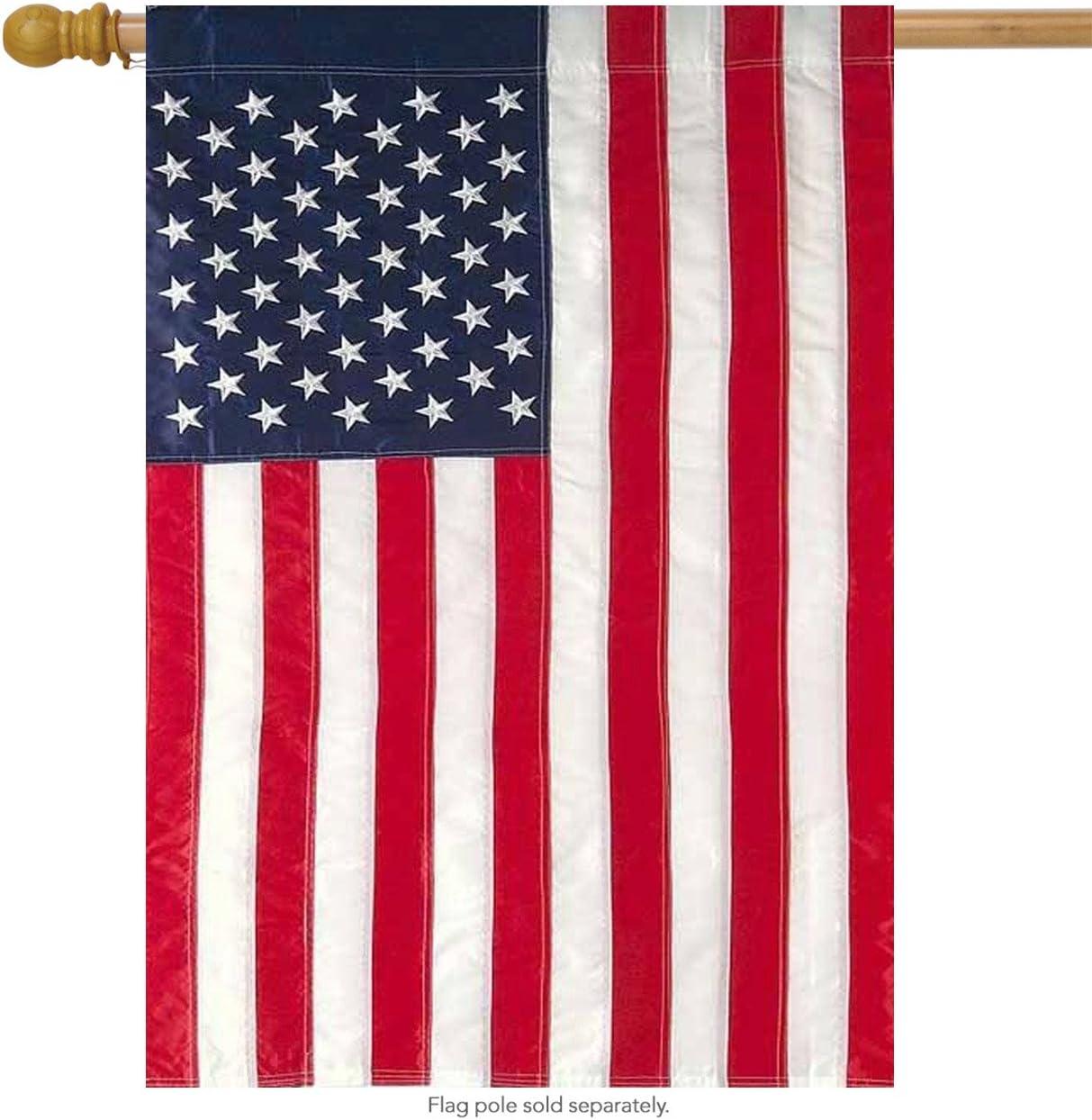 Briarwood Lane Everyday 4th of July House Flag 40x28 For Outdoor American Flag Applique & Embroidered House Flag Flag For 4th of July House Flag