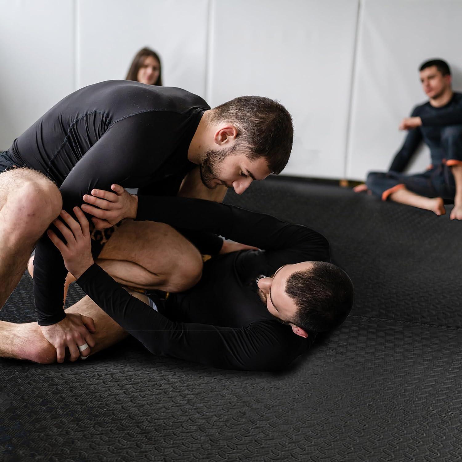 BalanceFrom Fitness 96 Square Foot Interlocking Extra Thick 3/4 Inch High Density Slip Resistant Exercise Mat Tiles with 24 24 x 24 Inch Pieces, Black