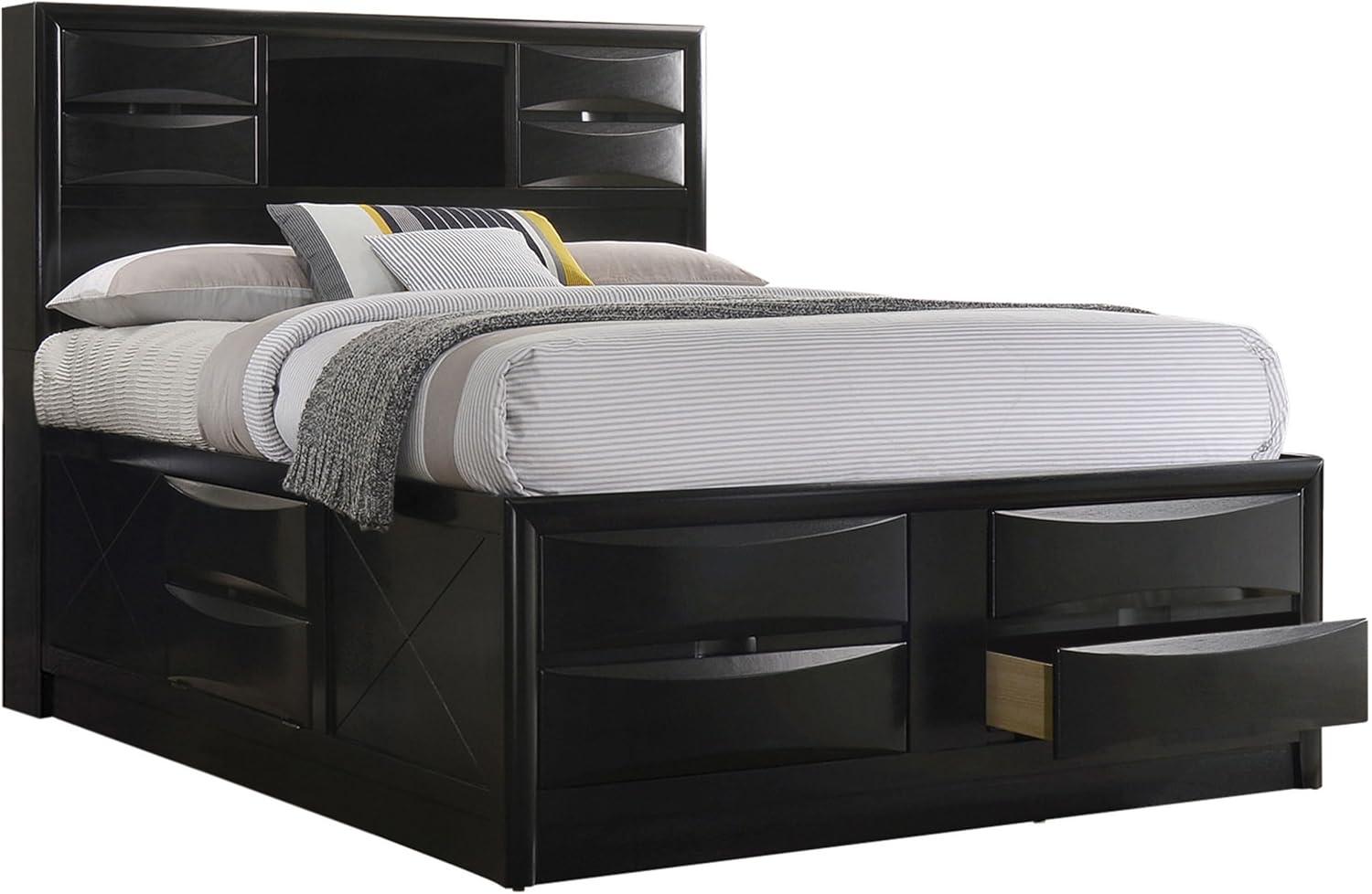 Briana Storage Bedroom Set with Bookcase Headboard Black