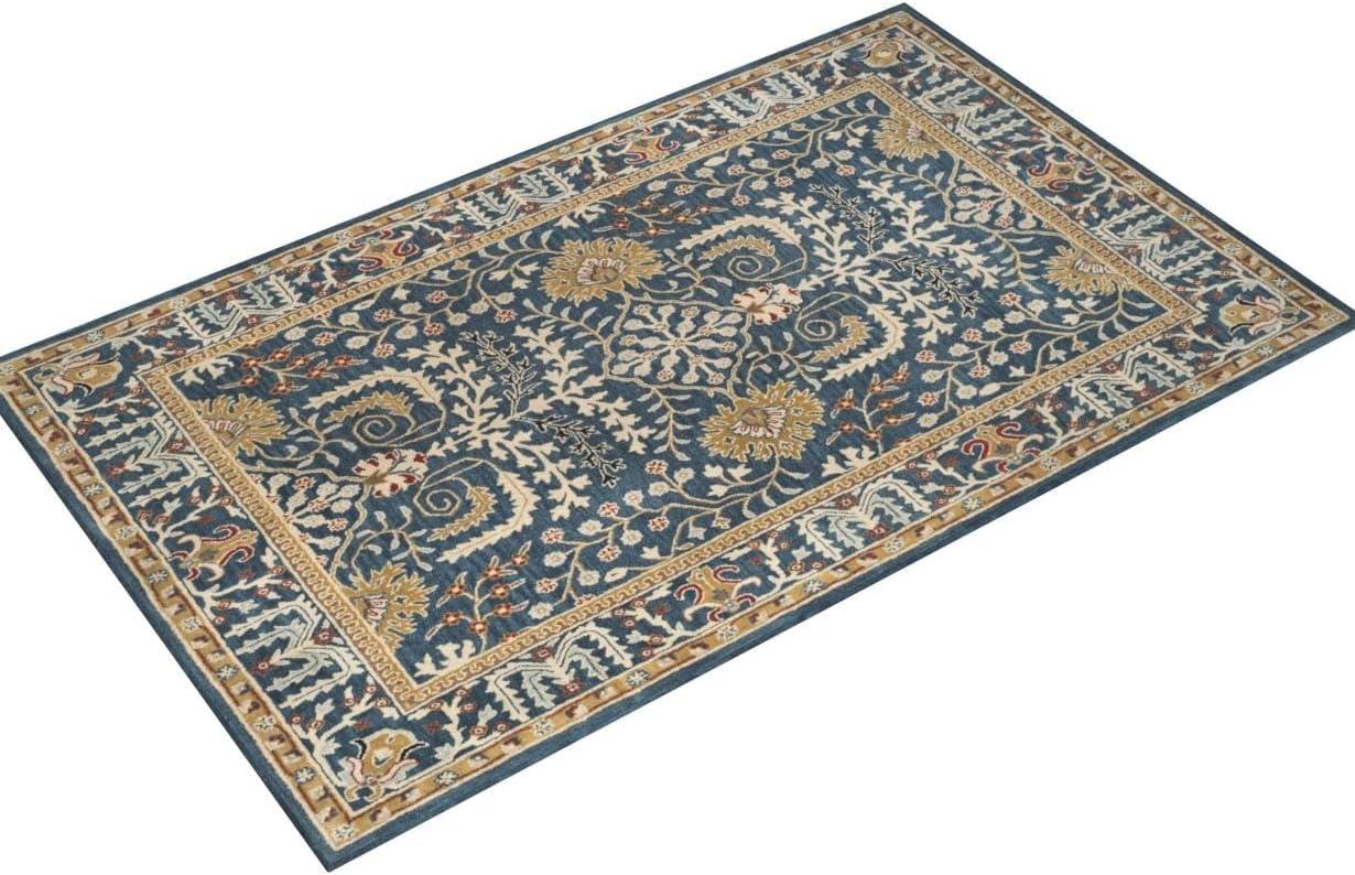 Antiquity AT64 Hand Tufted Area Rug - Dark Blue/Multi - 5'x8' - Safavieh.