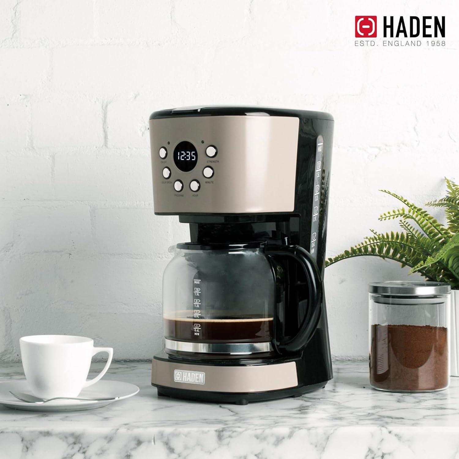 HADEN Putty Beige Programmable Drip Coffee Maker