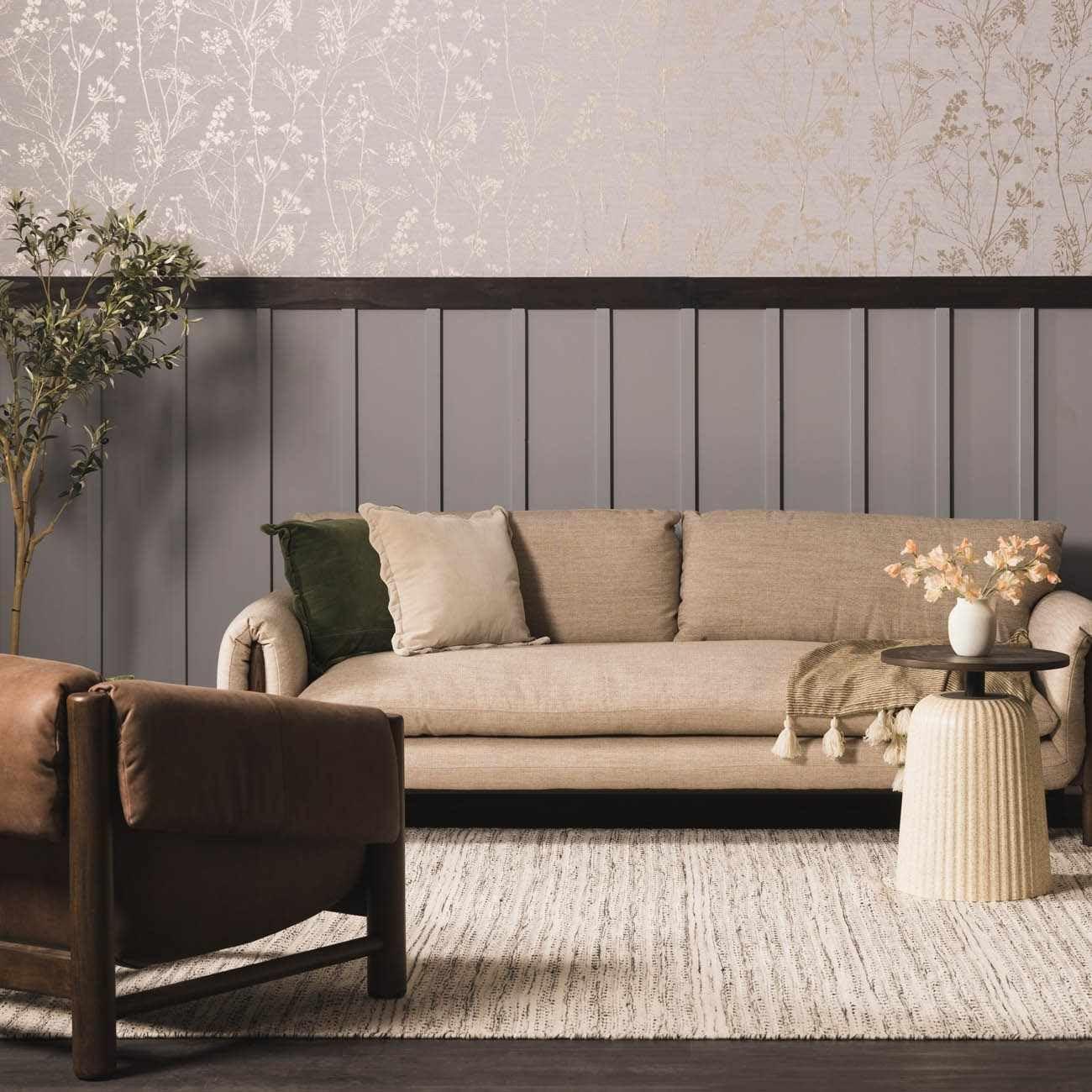 BoutiqueRugs Williford Boho Hand Woven Wool Natural Fiber Area Rug - Farmhouse Neutral Color Carpet for Living Room, Bedroom - Cream, Black - 8'10" x 12' (9x12)