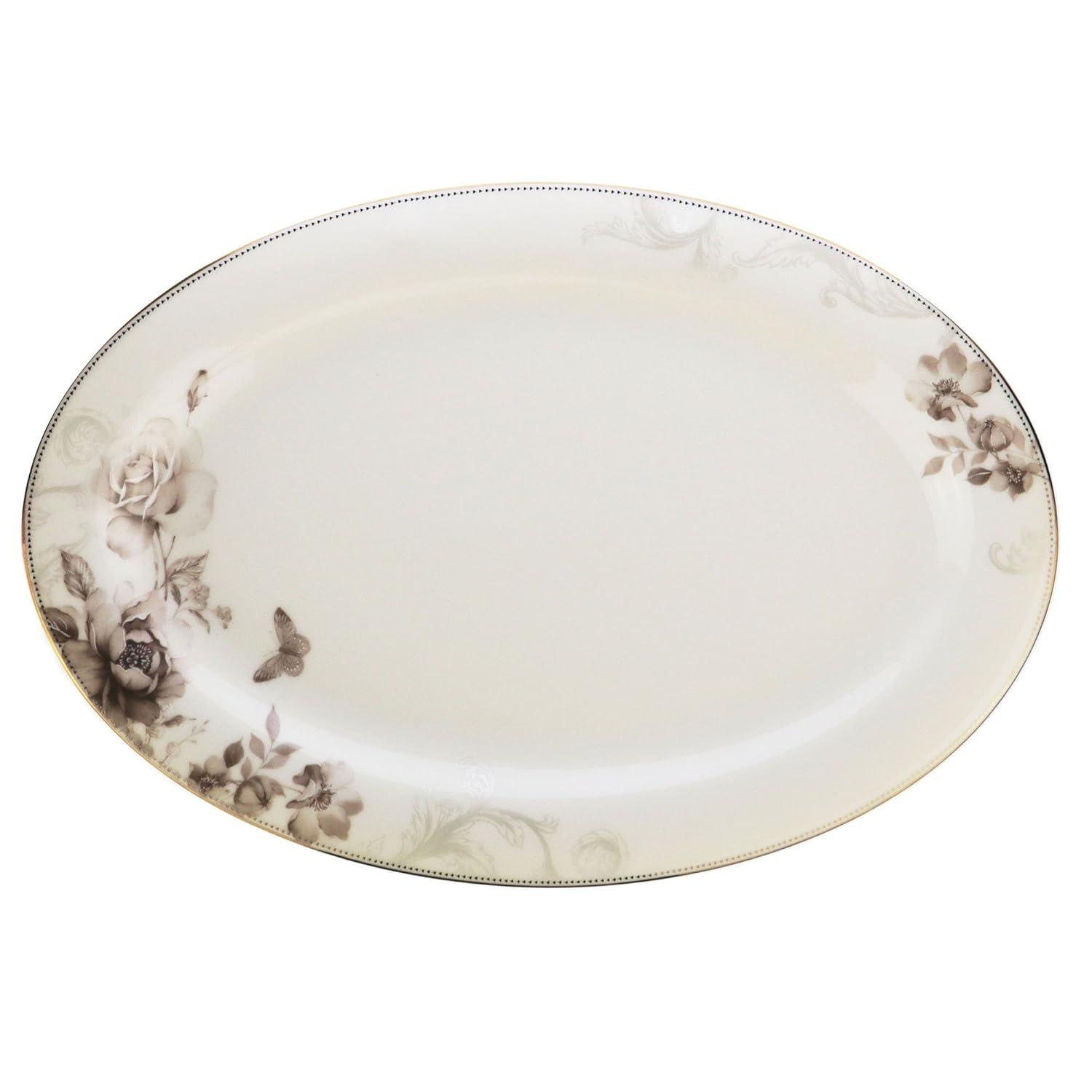 Lorren Home Trends Cora-57 57 Piece Dinnerware Set-Bone China Service for 8 People-Cora, One Size, Multicolor