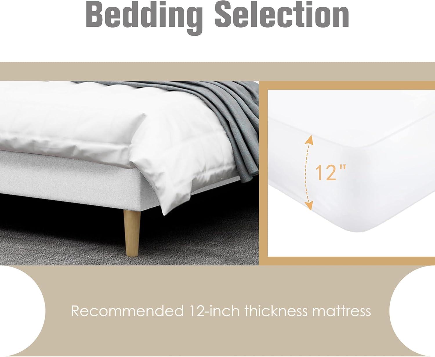 Wade Logan® Eriksay Low Profile Upholstered Platform Bed with Wingback Headboard