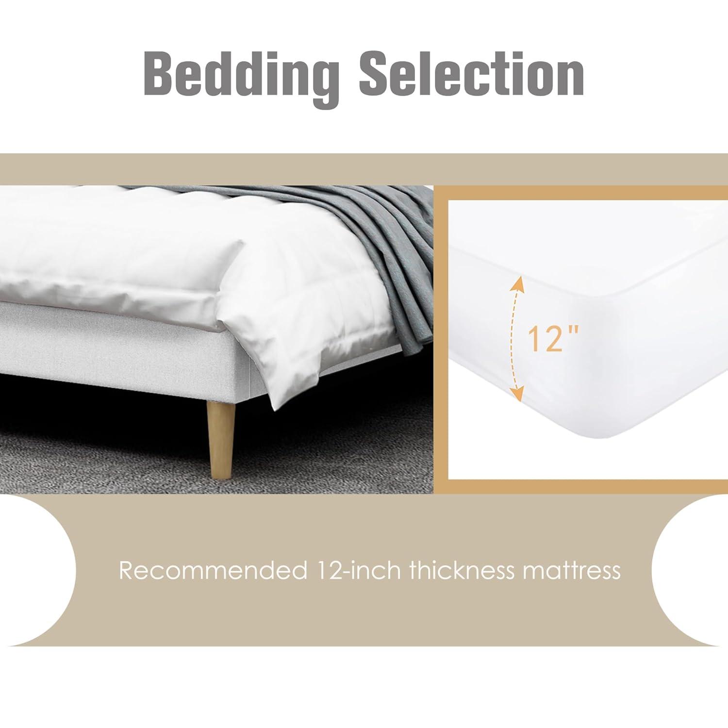 Wade Logan® Eriksay Low Profile Upholstered Platform Bed with Wingback Headboard