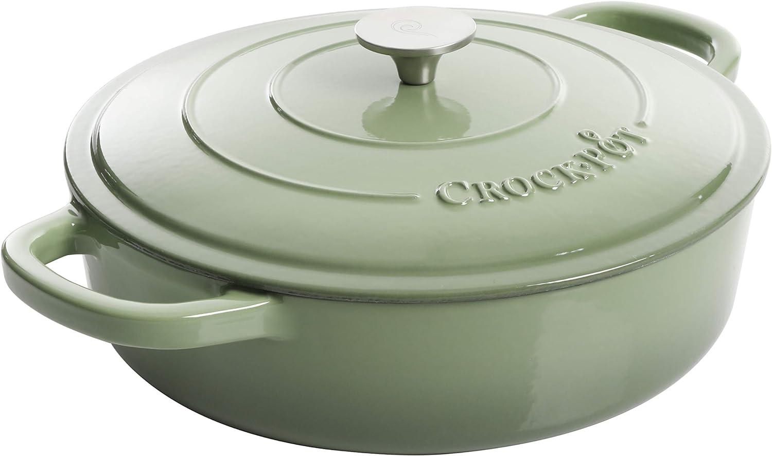 Pistachio Green 5-Quart Enameled Cast Iron Braiser with Lid