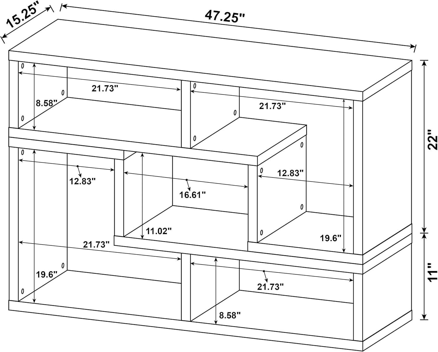 Convertible TV Console and Bookcase White