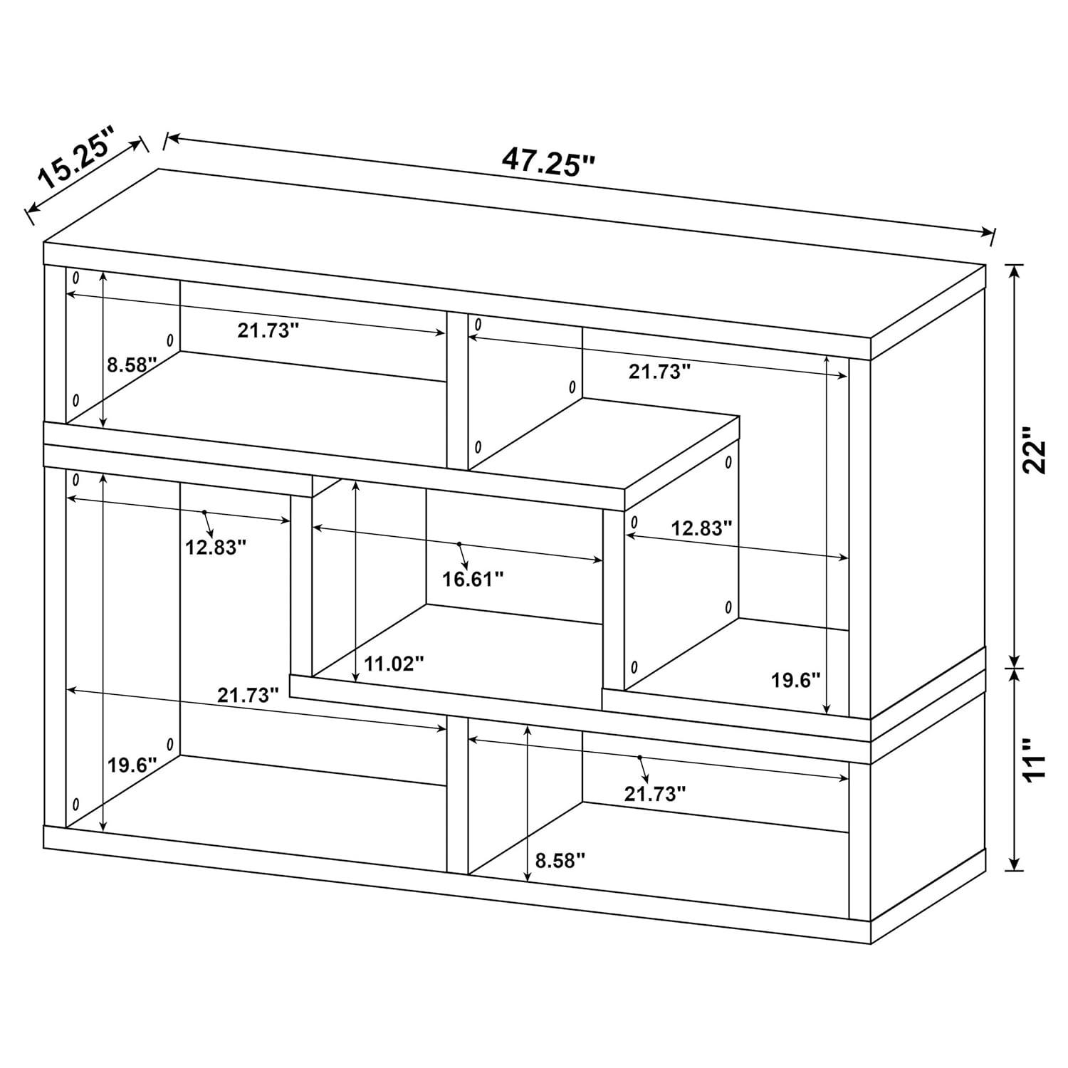 Convertible TV Console and Bookcase White