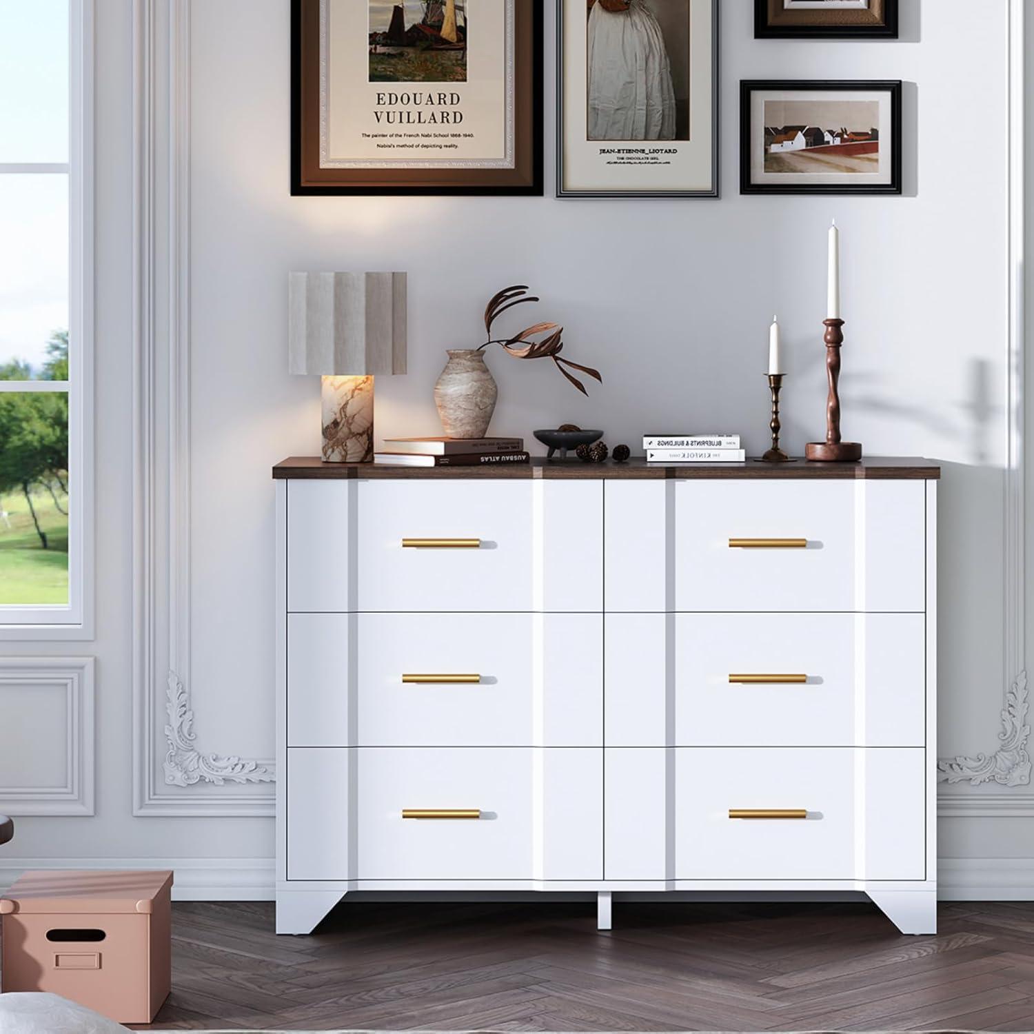 Ebern Designs Farmhouse Cherry Red Curved Tall 4 Drawers Dresser for Bedroom, 4 Chest of Drawers for Closet