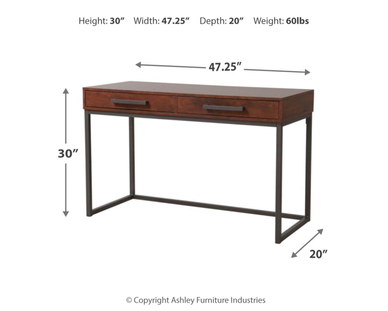 Signature Design by Ashley Casual Horatio Home Office Desk Warm Brown/Gunmetal