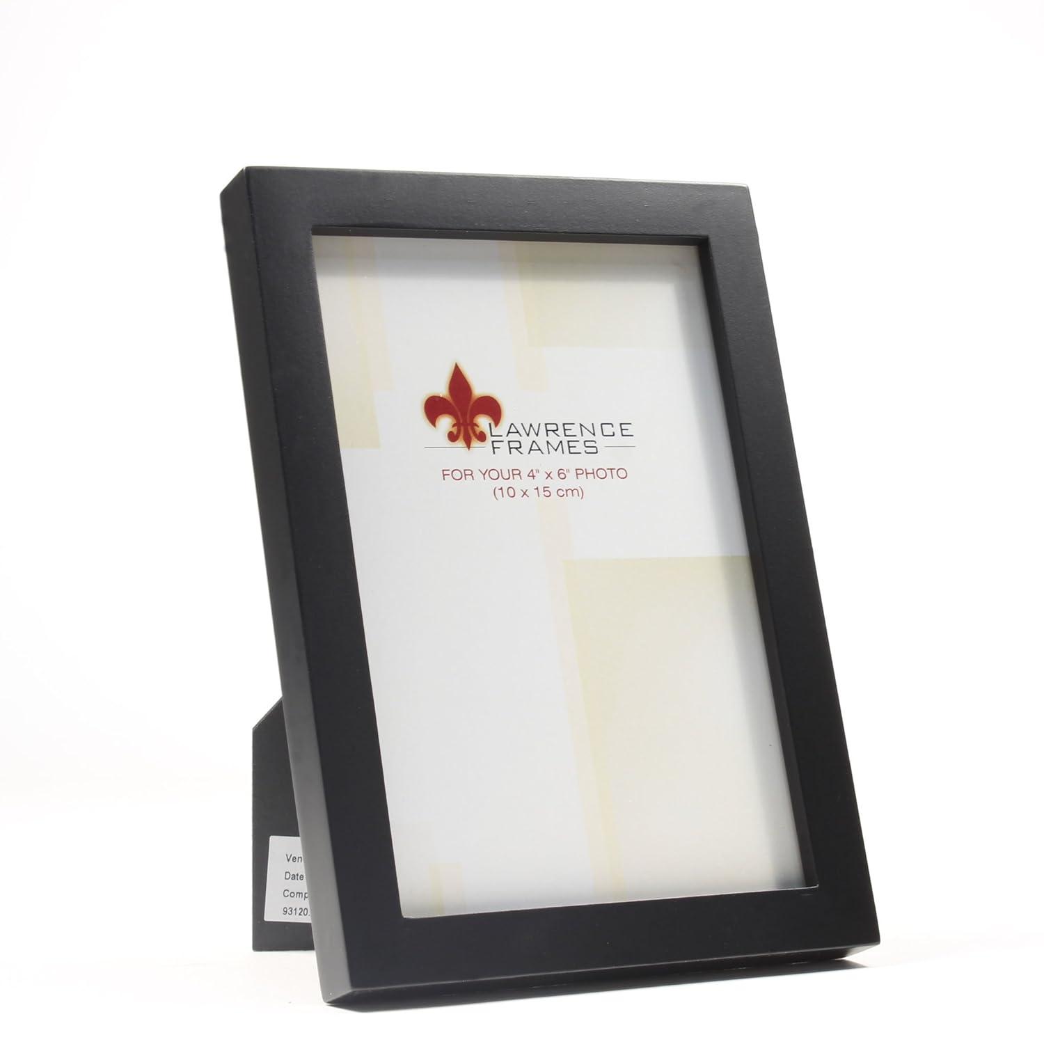 Lawrence Frames 4x6 Wood Tabletop Picture Frame, Black