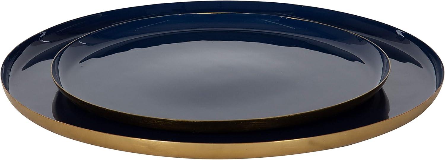 Kate and Laurel Neila Tray, 2 Piece, Navy Blue and Gold