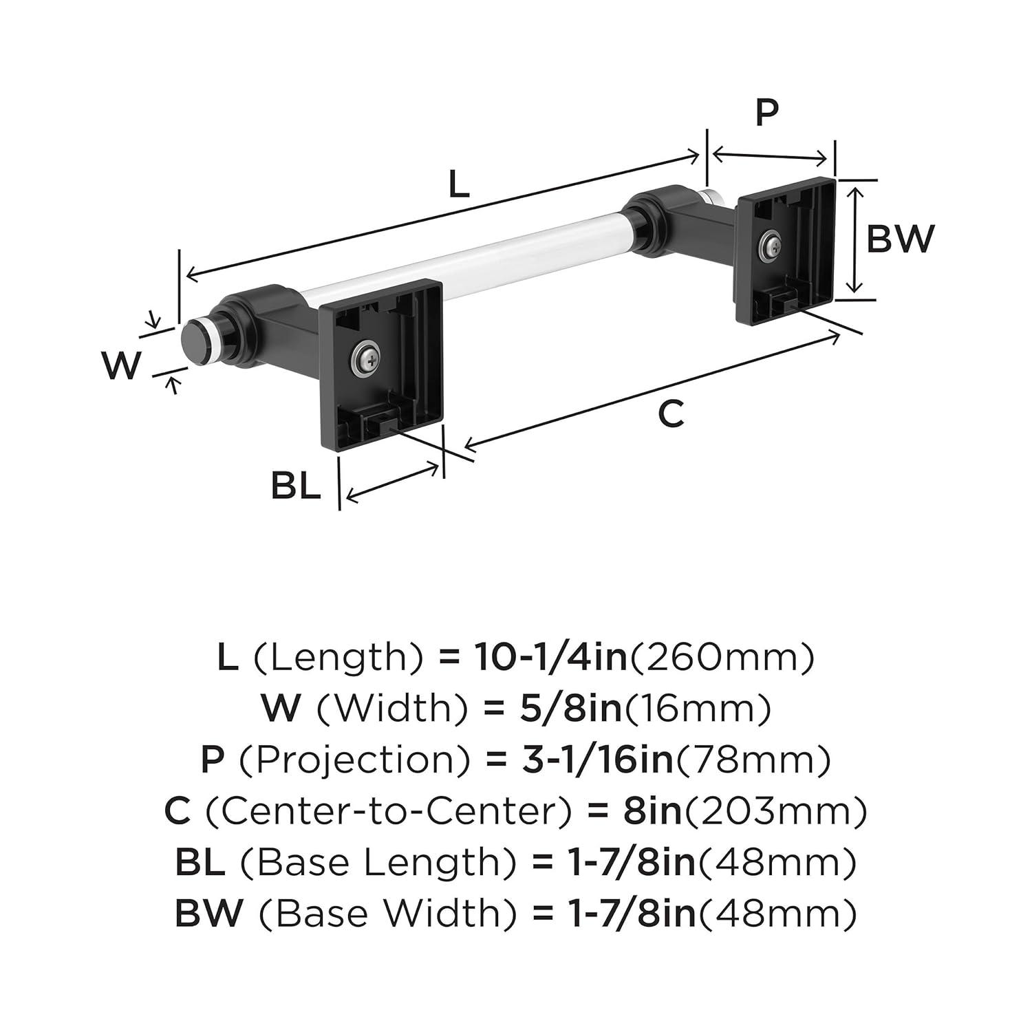 Amerock Glacio 10.25" Wall Mounted Towel Bar BH36065CMB