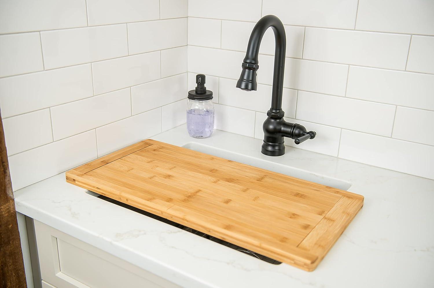 Expandable Bamboo Over-the-Sink Cutting Board