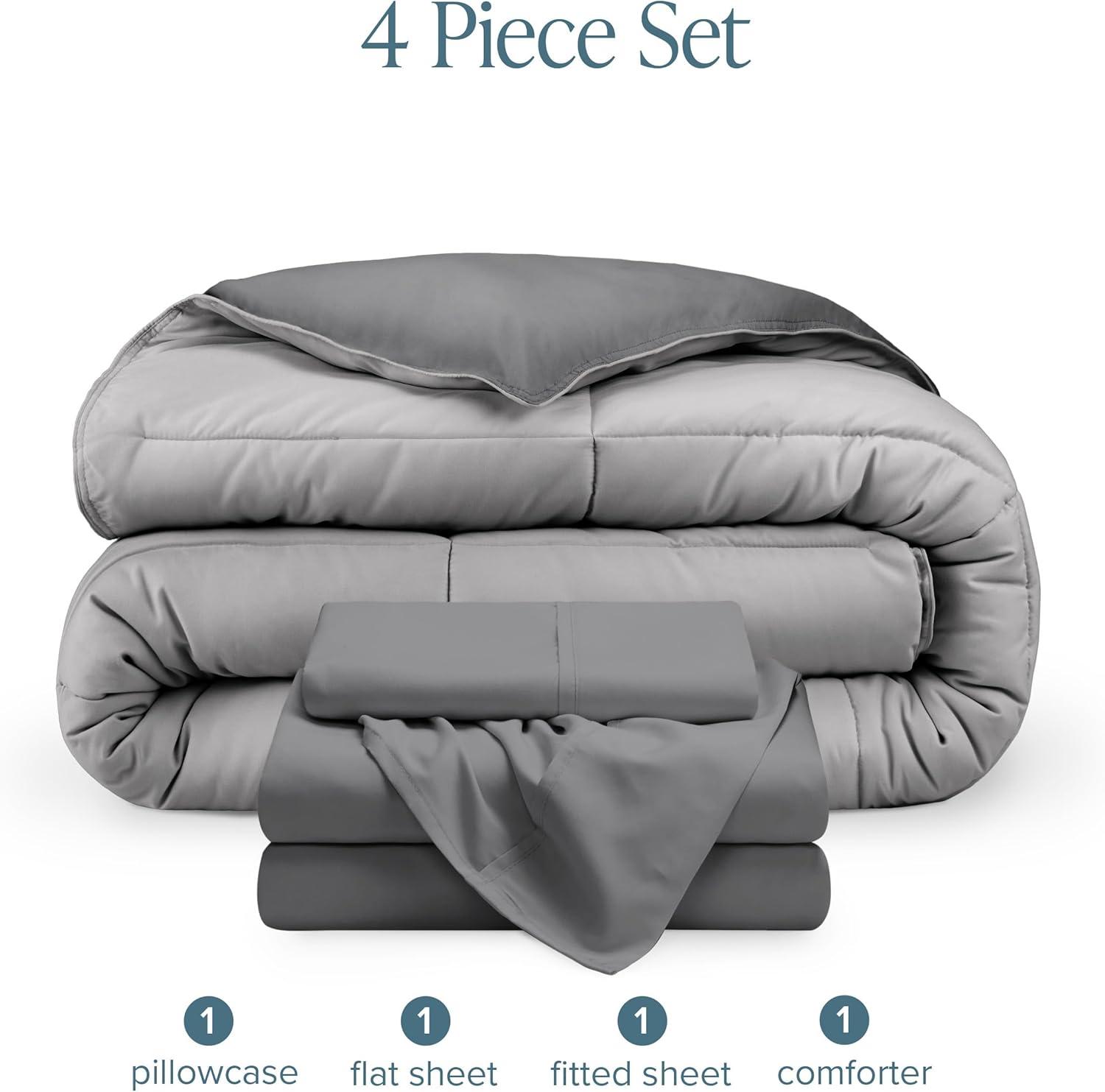 Bare Home 1800 Premium Microfiber Reversible Bed-In-A-Bag
