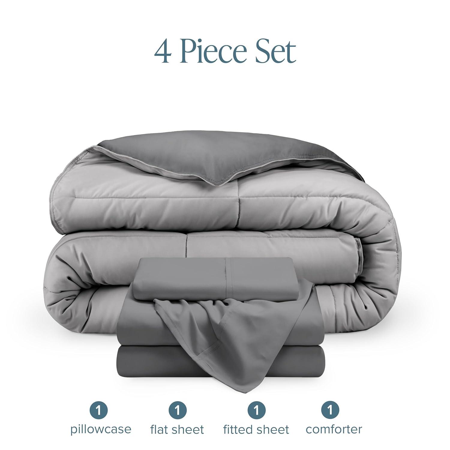 Bare Home 1800 Premium Microfiber Reversible Bed-In-A-Bag