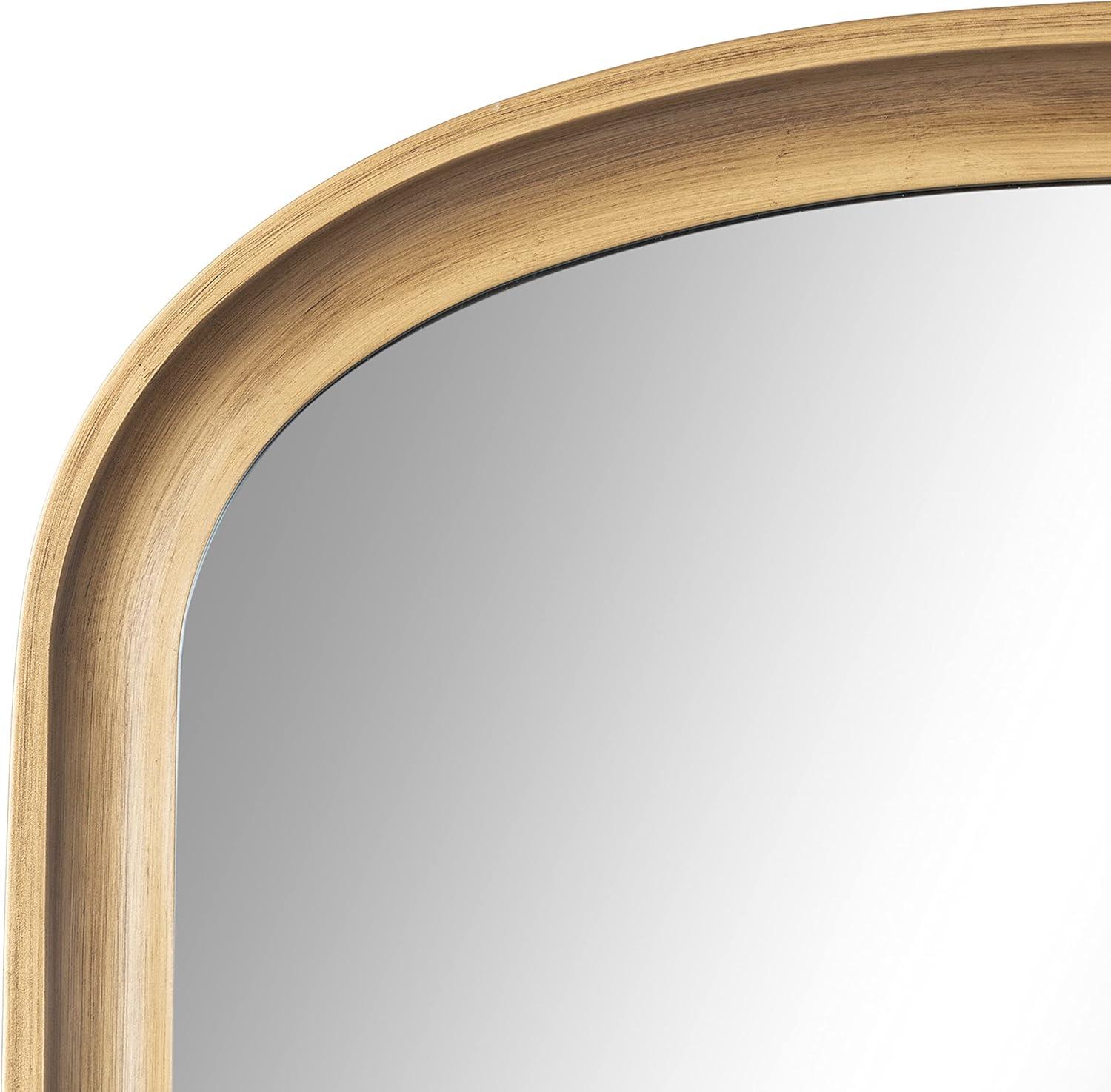 24"x36" Hatherleigh Basket Arch Wall Mirror Gold - Kate & Laurel All Things Decor: Durable Wooden Frame, No Assembly Required