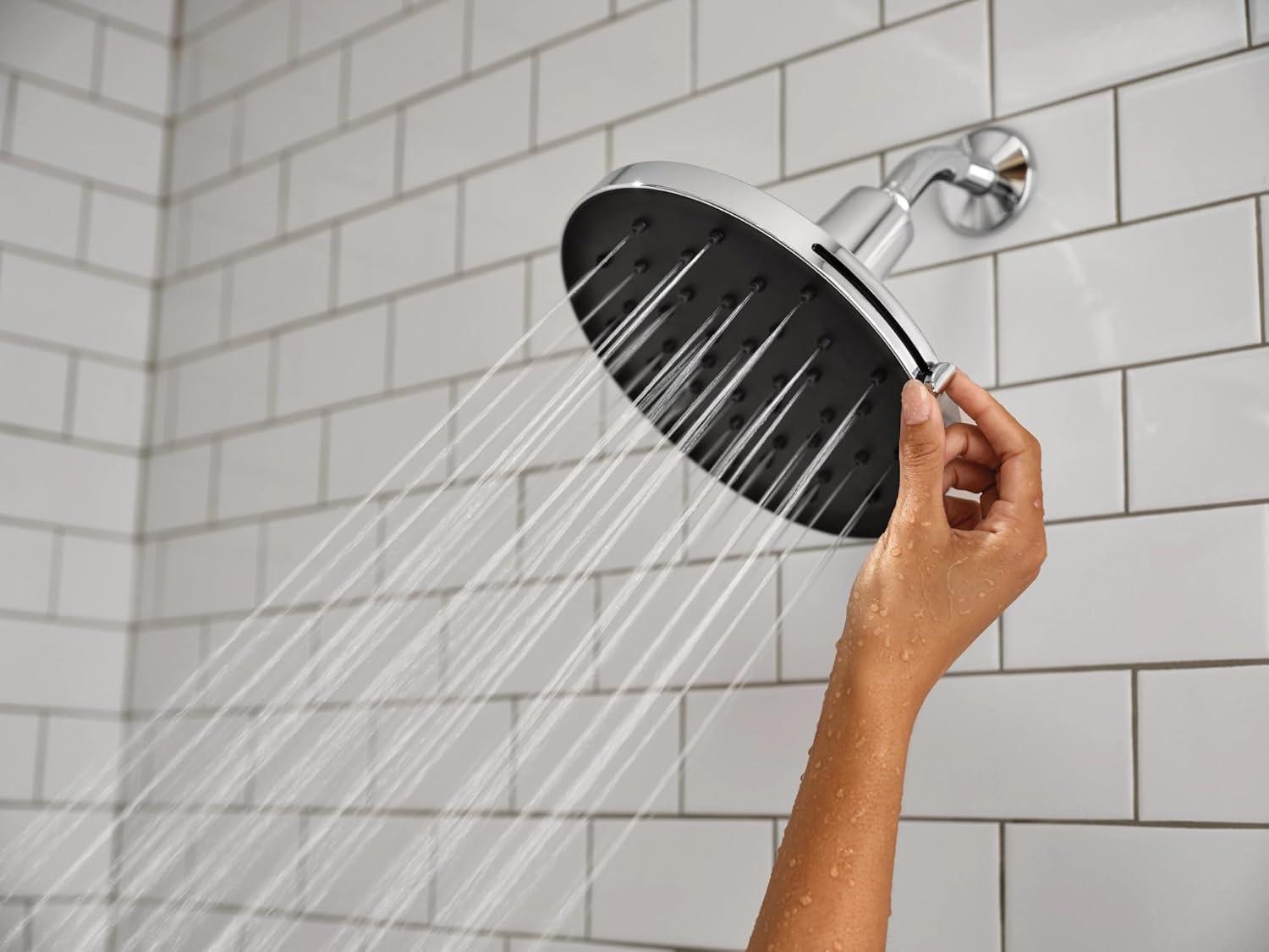 Verso 9-Inch Chrome Round Rain Shower Head with Magnetix Docking