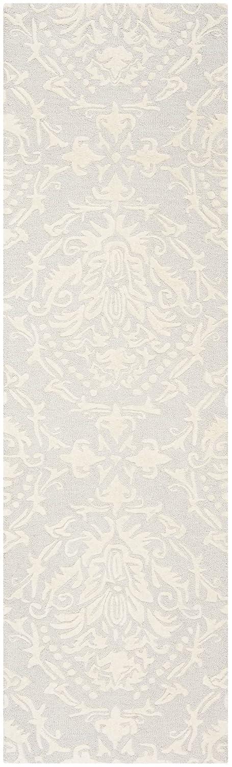Blossom BLM107 Hand Tufted Indoor Runner Rug - Light Grey/Ivory - 2'3"x6' - Safavieh