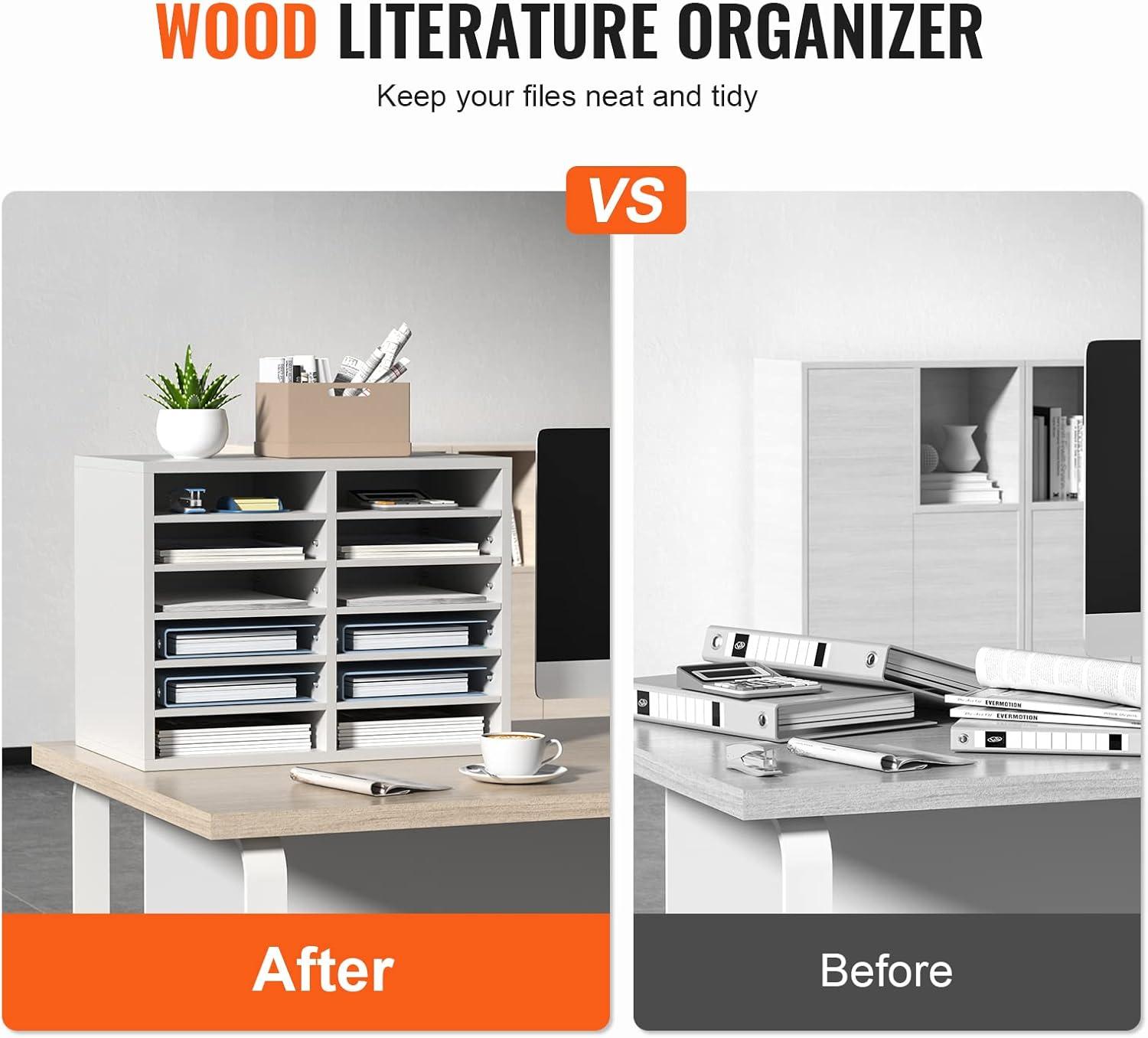 VEVOR VEVOR Manufactured Wood 12 Compartment Mailroom Table Accessory