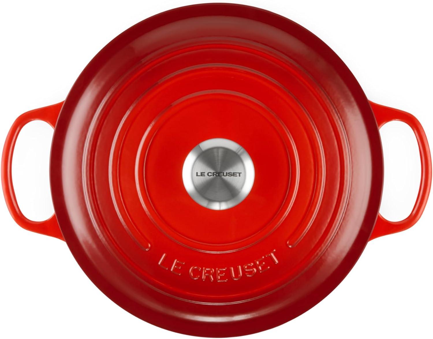 Cerise Red Enameled Cast Iron Round Dutch Oven, 5.5 qt